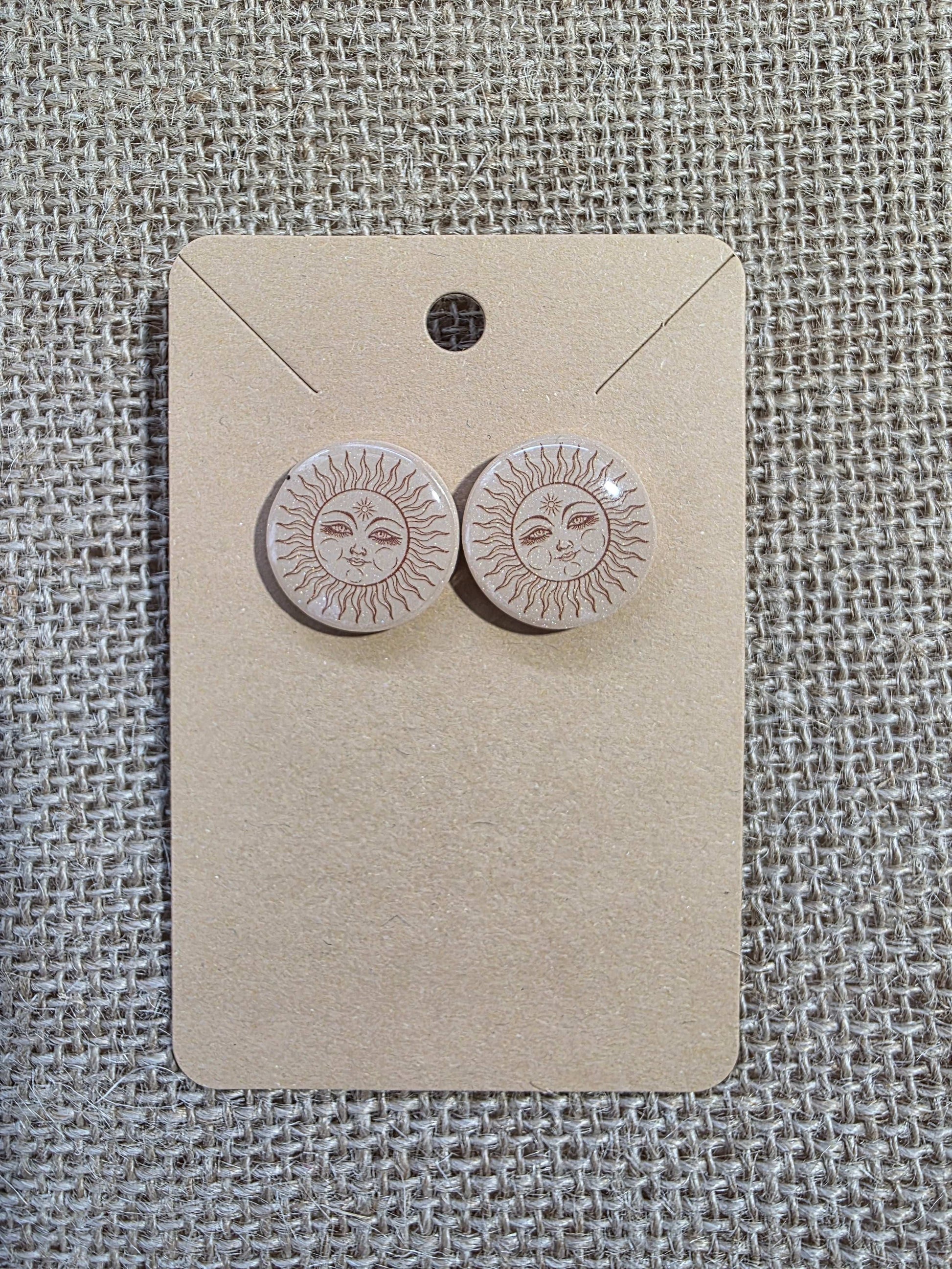 Boucles d'oreilles puces en argile polymère “Crépuscule” - collection Sol - été 2025