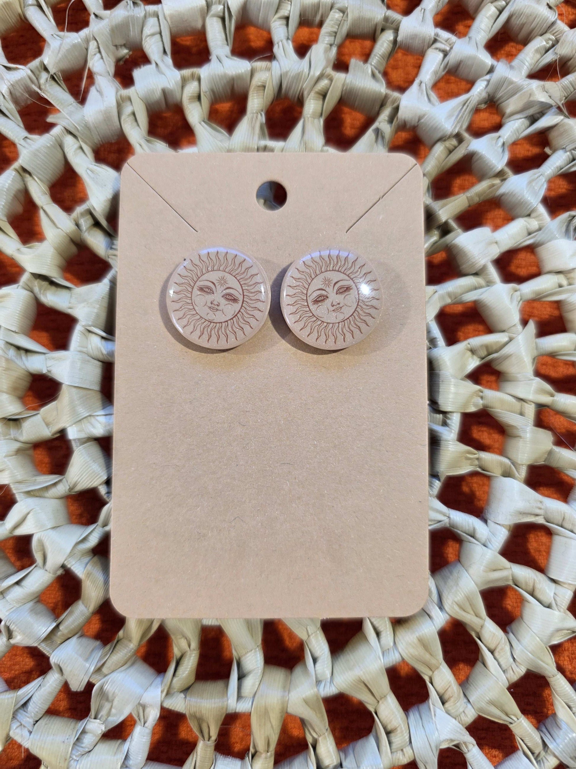 Boucles d'oreilles puces en argile polymère “Crépuscule” - collection Sol - été 2025