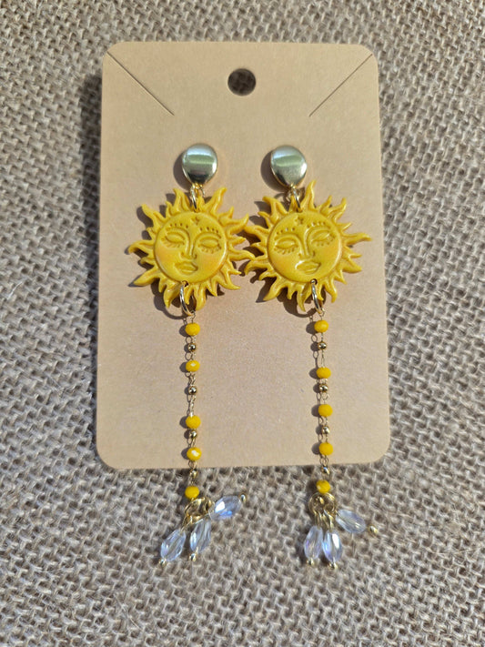 Boucles d'oreilles puces en argile polymère “Héliade” - collection Sol - été 2025