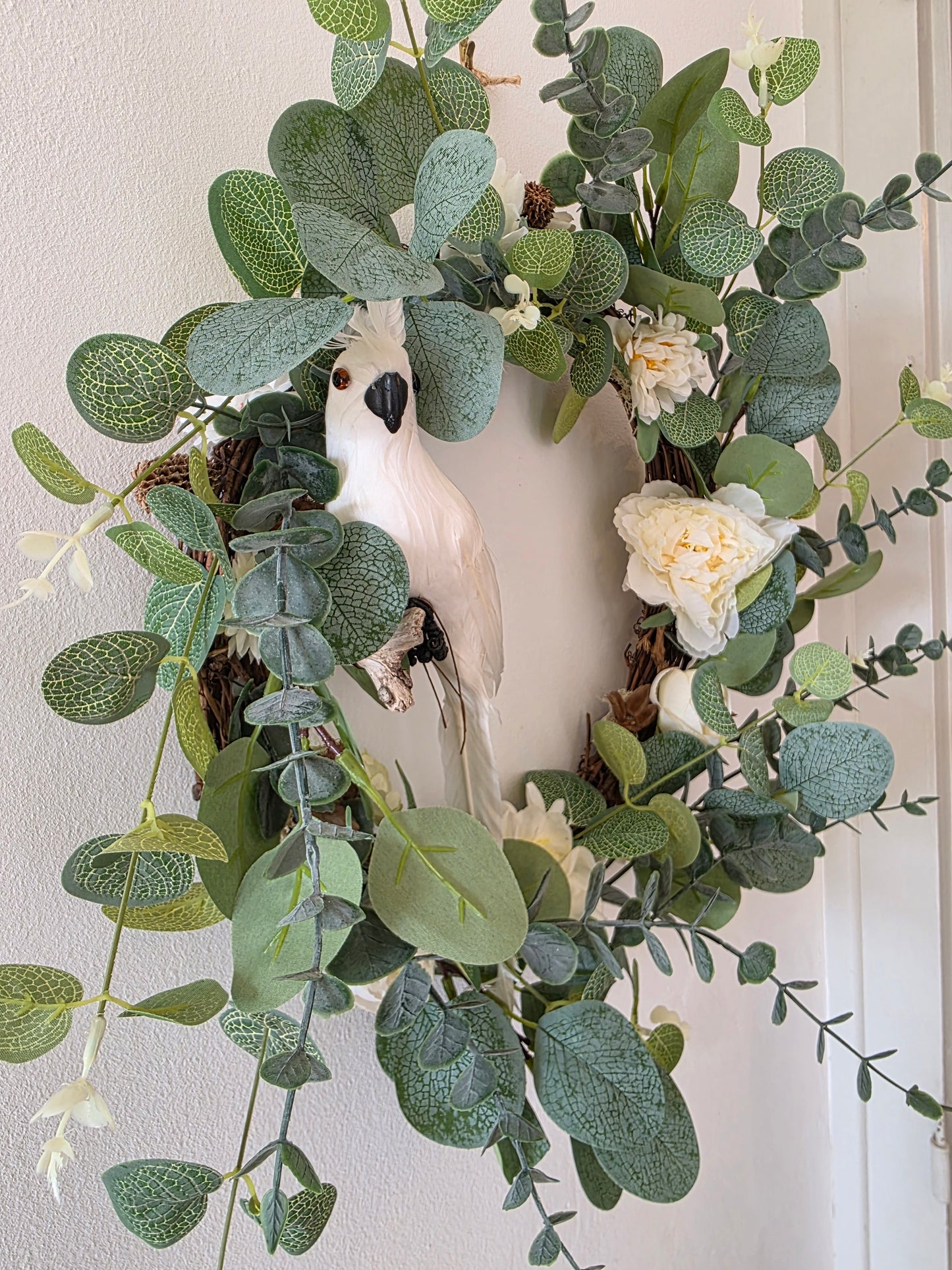 Couronne de porte été "Perla Verde" - cadeau crémaillère - décoration intérieure estivale - cadeau d'anniversaire