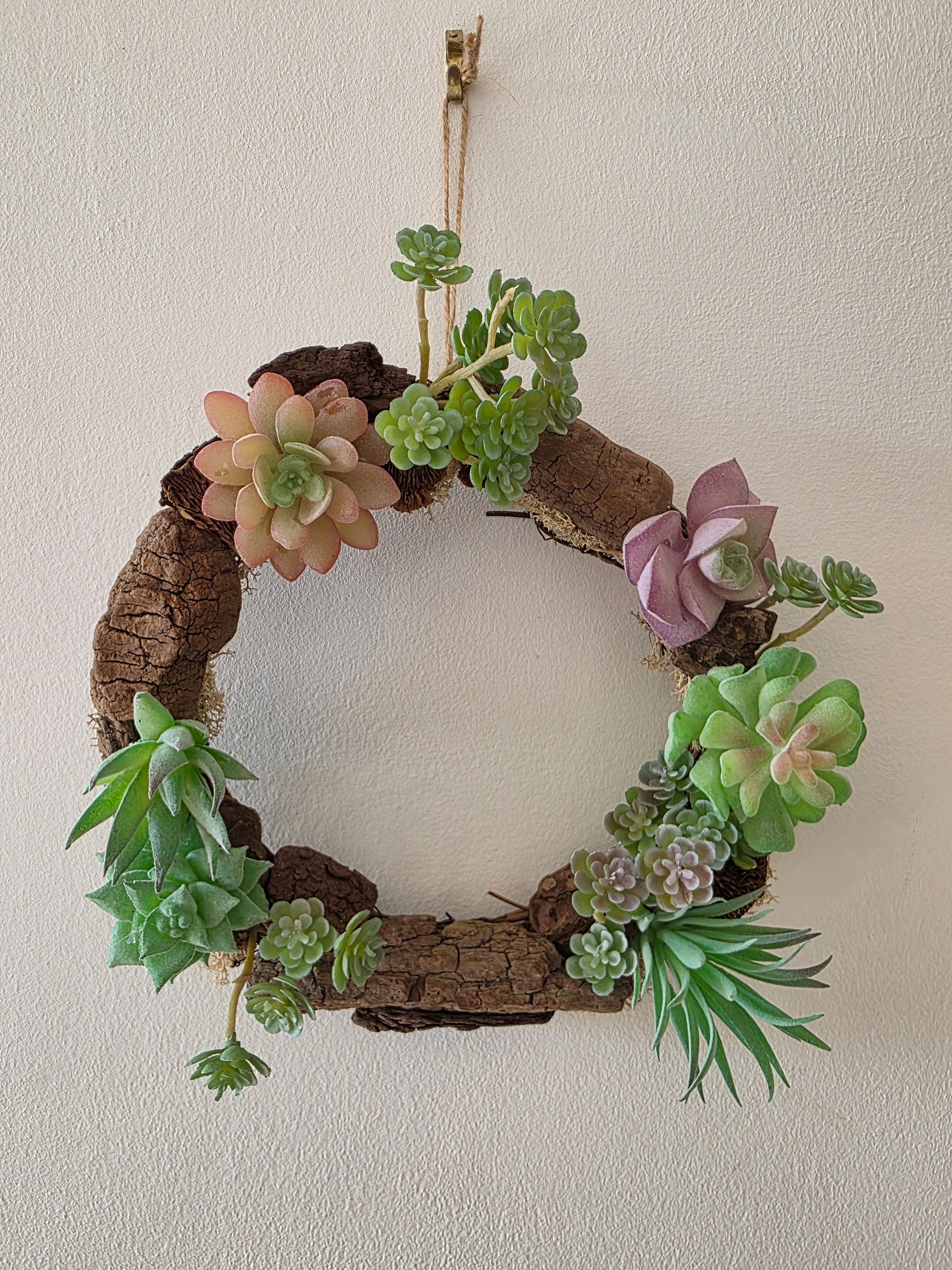 Couronne de porte été "Oasis de bois"