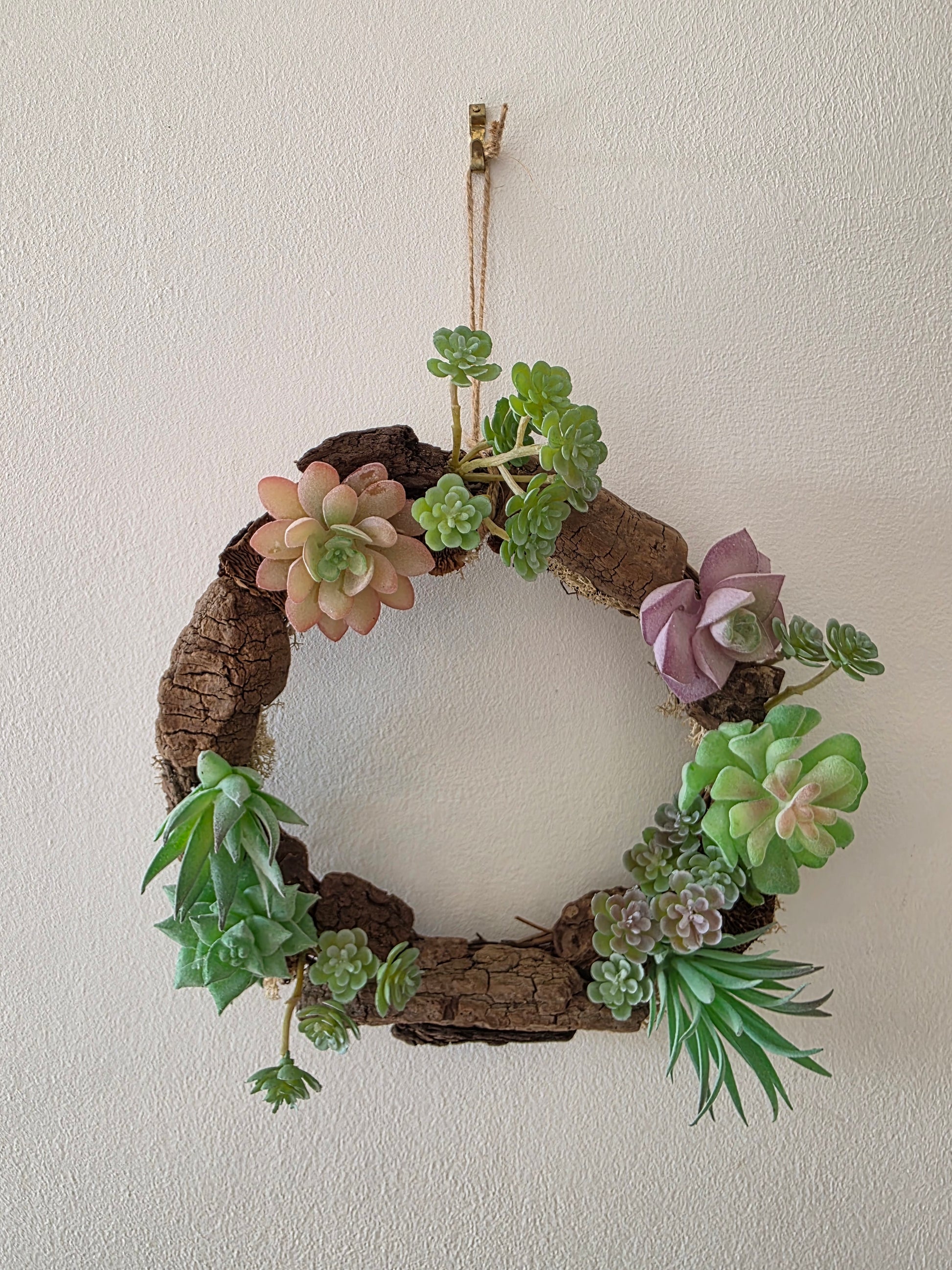 Couronne de porte été "Oasis de bois"