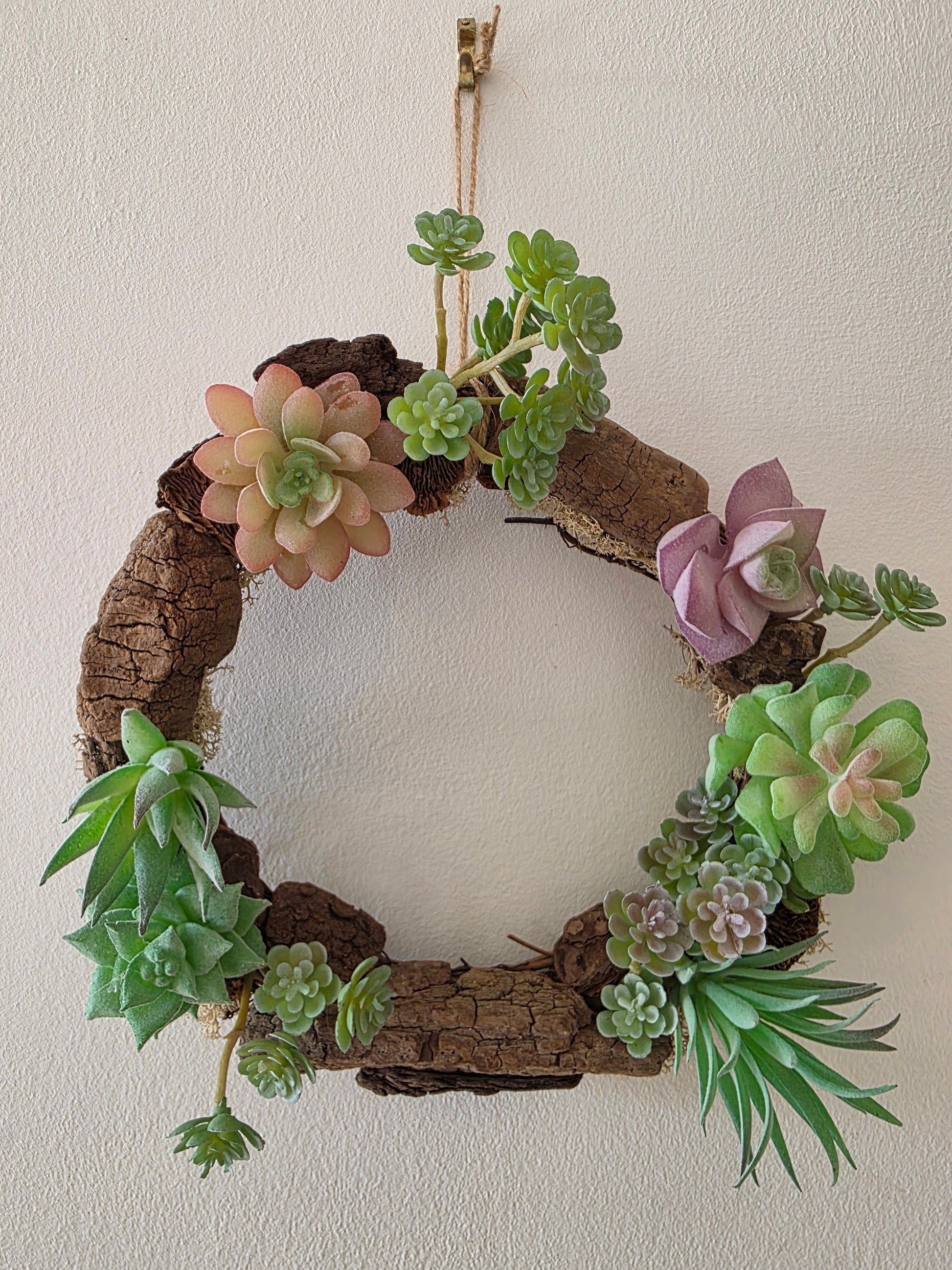 Couronne de porte été "Oasis de bois"