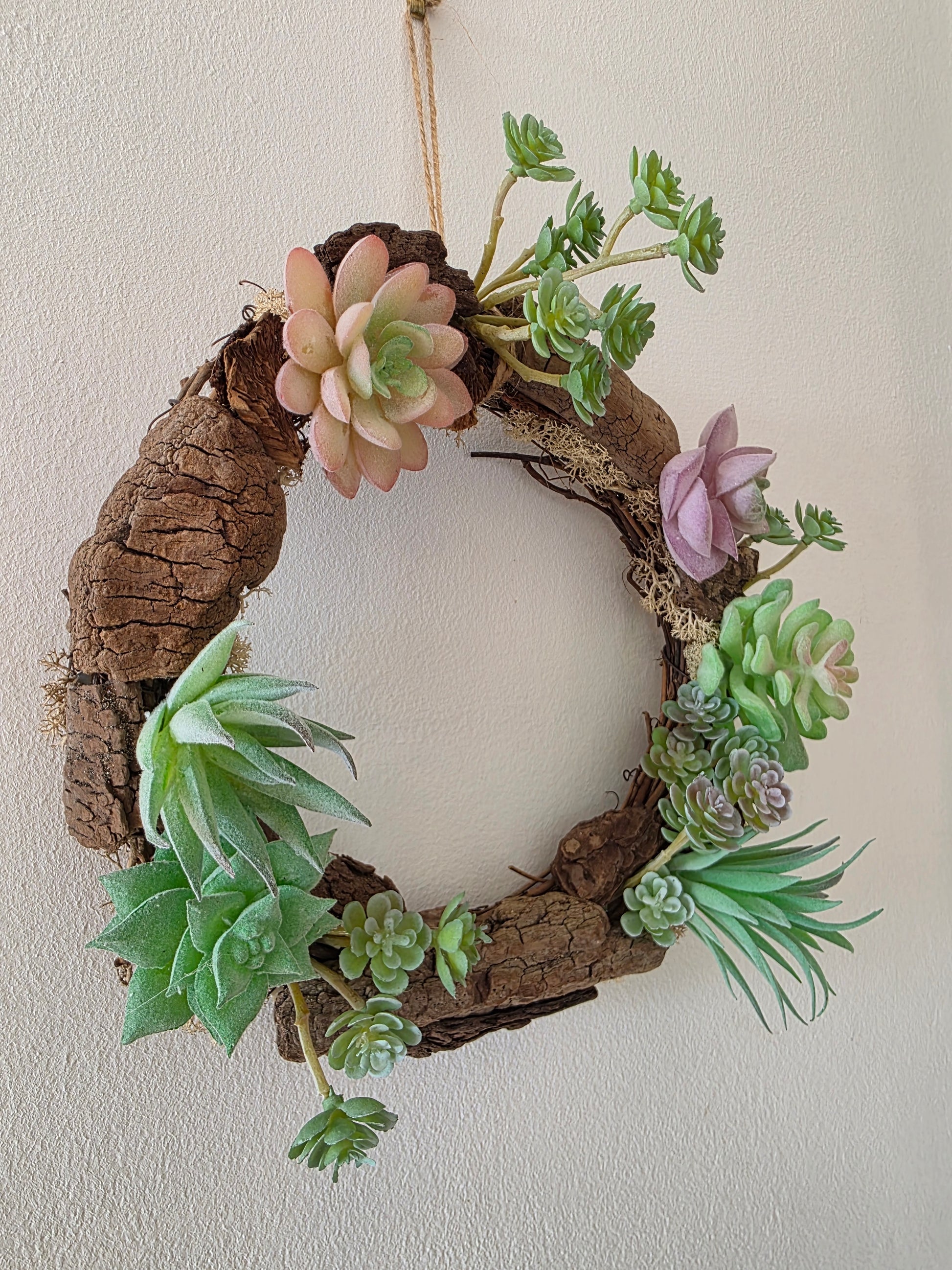 Couronne de porte été "Oasis de bois"