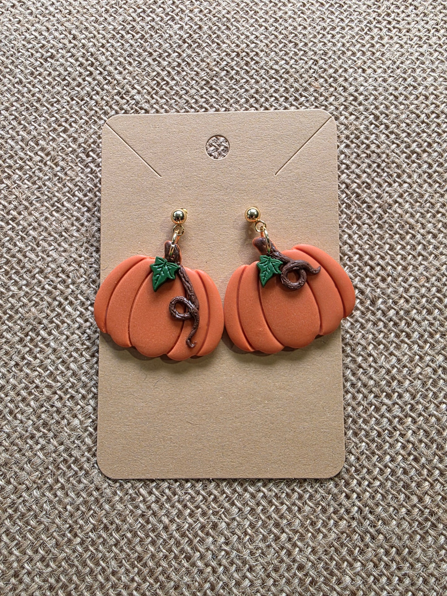 Boucles d'oreilles en argile polymère collection ESPRIT D'AUTOMNE modèle "Citrouille chérie" - collection automne