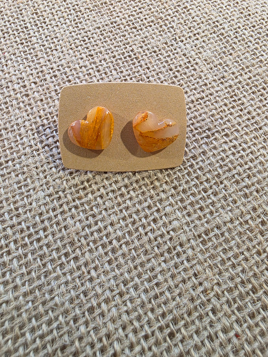 Boucles d'oreilles en argile polymère collection MAGIE DES BOIS modèle Mini Valentine - collection automne