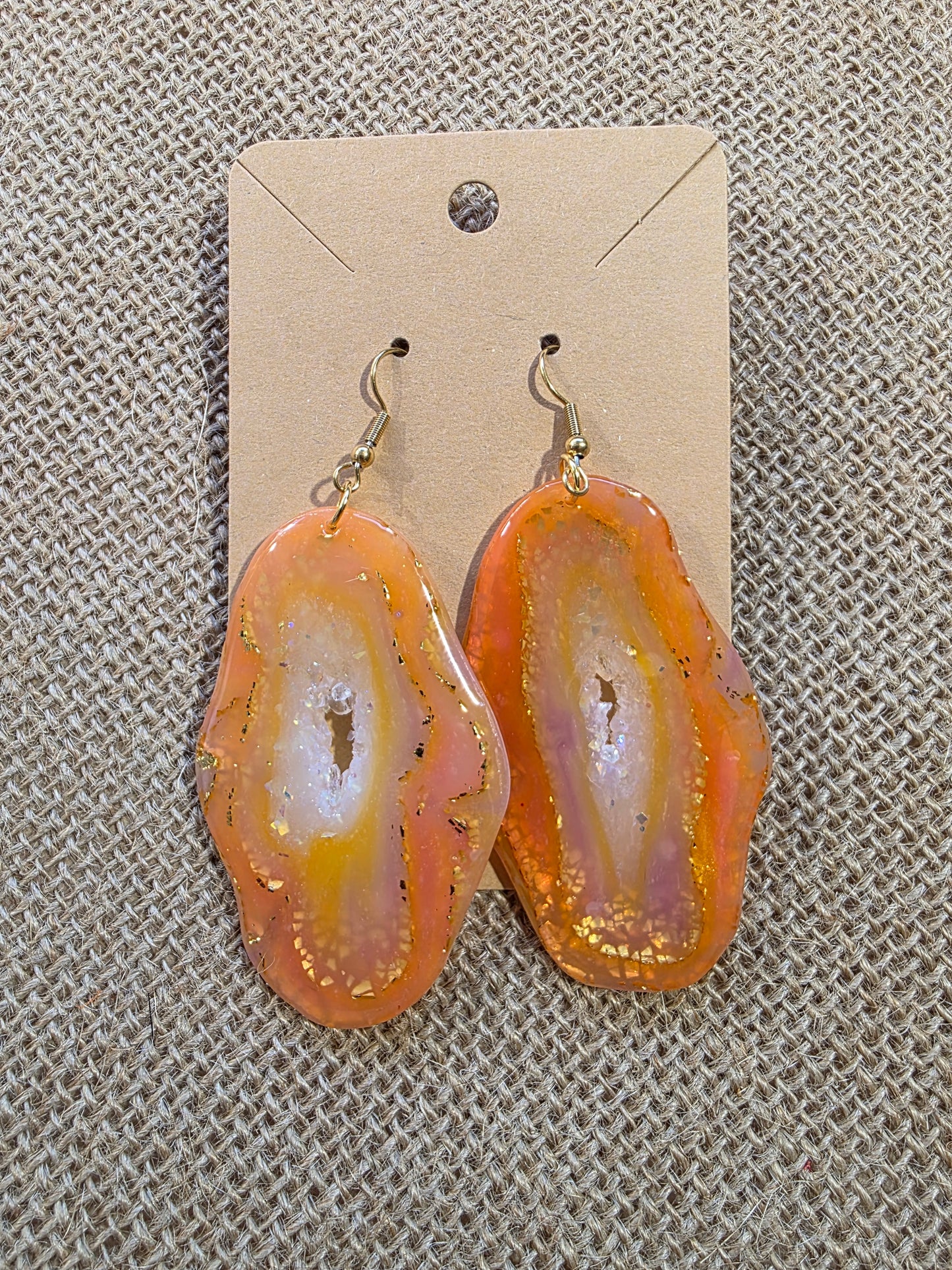 Boucles d'oreilles en argile polymère collection AGATHA modèle "Tranches" - collection automne
