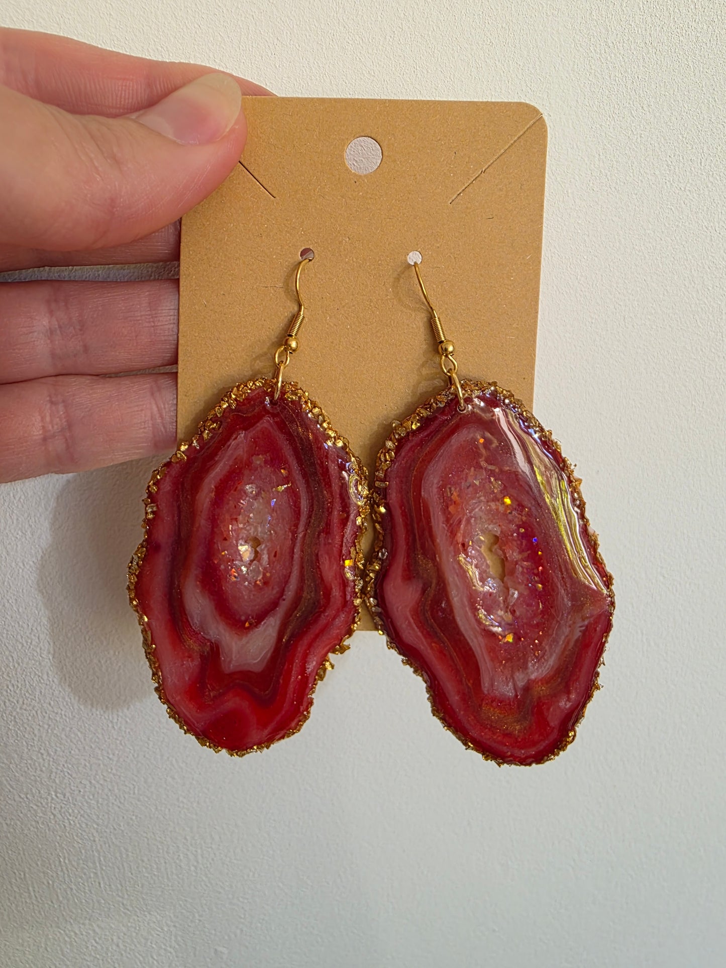 Boucles d'oreilles en argile polymère collection AGATHA modèle "Tranches" - collection automne