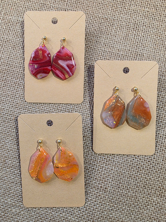 Boucles d'oreilles en argile polymère collection AGATHA modèle "Octavia" - collection automne
