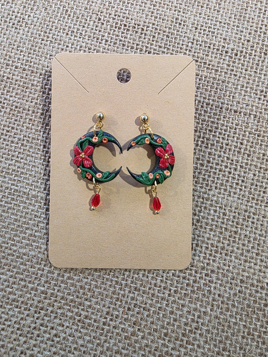 Boucles d'oreilles en argile polymère collection LUNA modèle Noctalia - collection automne