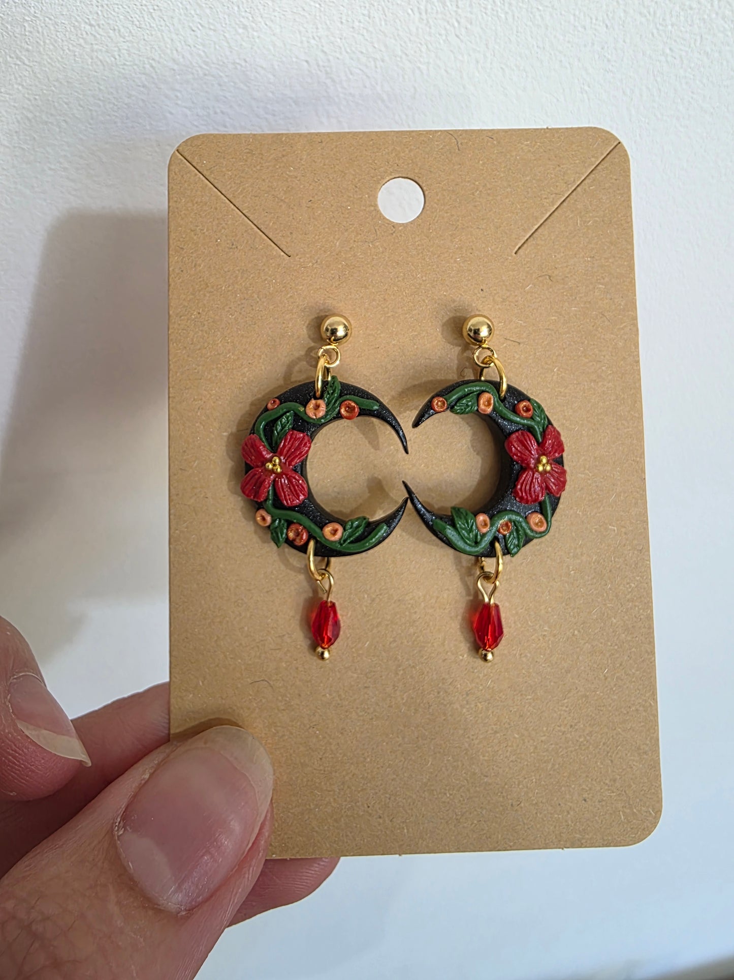 Boucles d'oreilles en argile polymère collection LUNA modèle Noctalia - collection automne