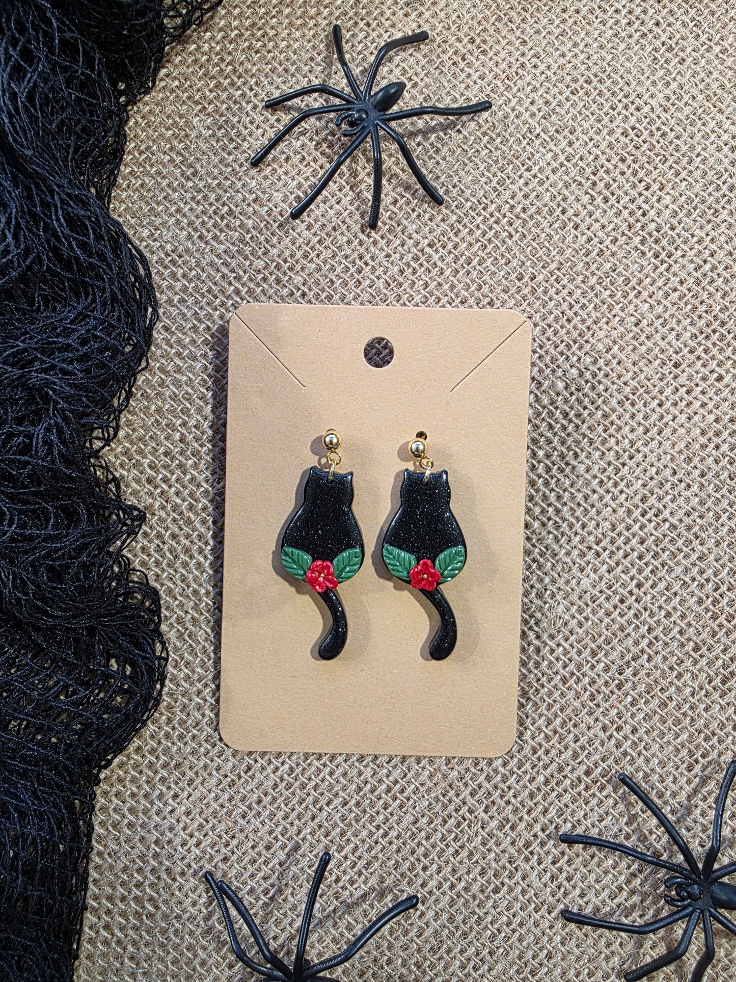 Boucles d'oreilles en argile polymère collection "BE SPOOKY" modèle "Salem" - collection automne