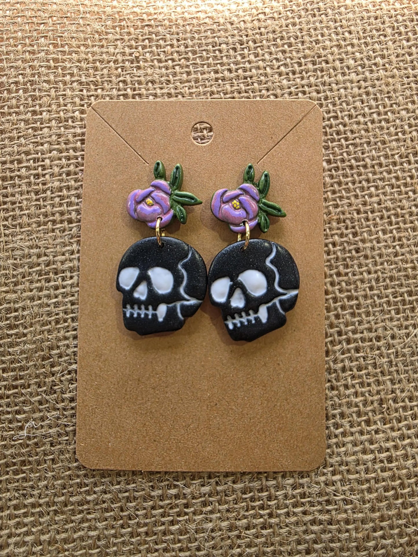 Boucles d'oreilles en argile polymère collection "BE SPOOKY" modèle "Rosalie" - collection automne