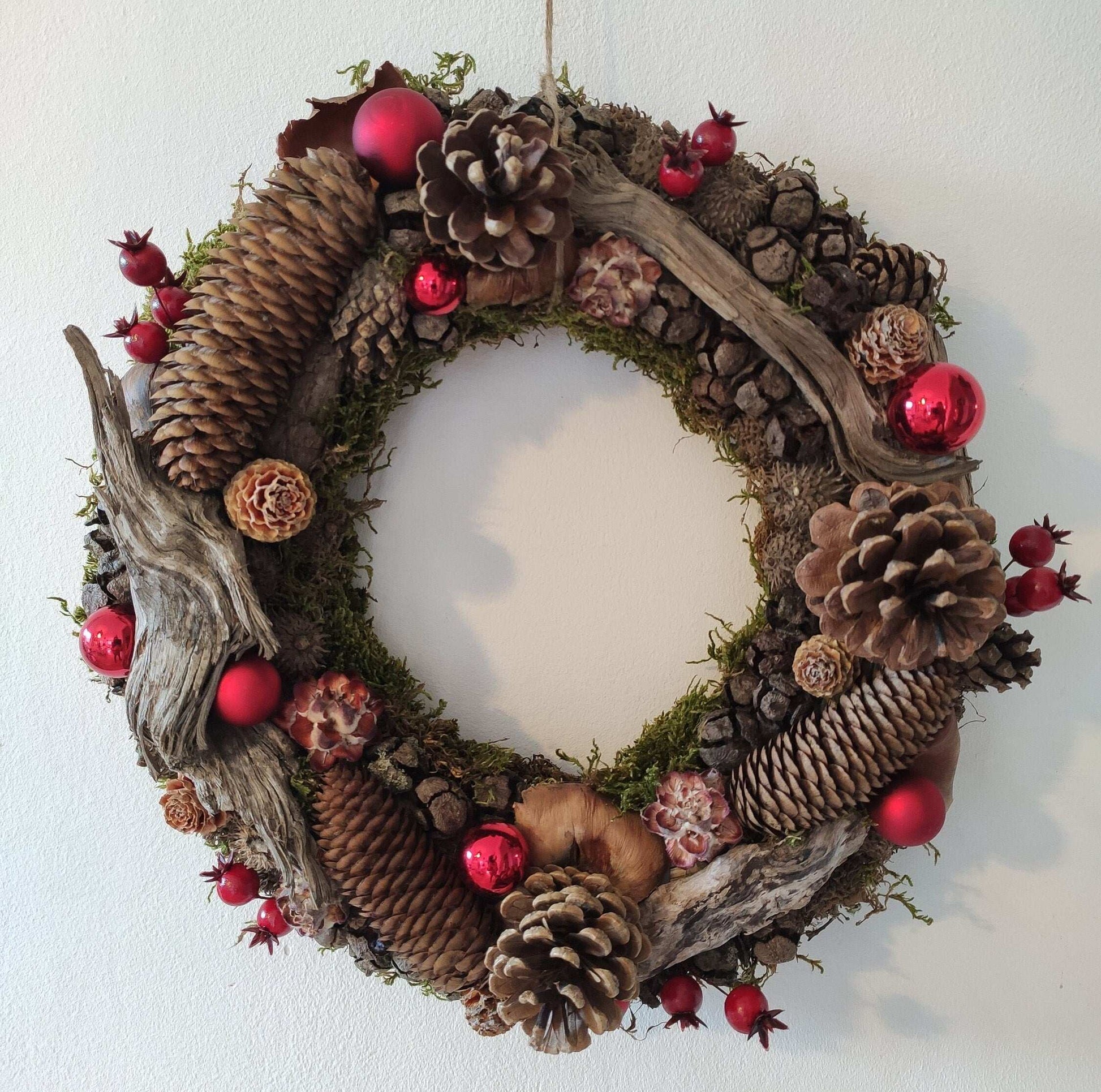 Couronne de porte, couronne de Noël "Into the wood"