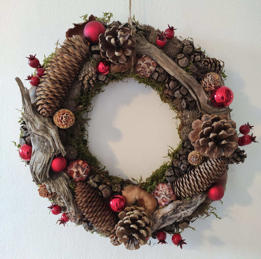 Couronne de porte, couronne de Noël "Into the wood"