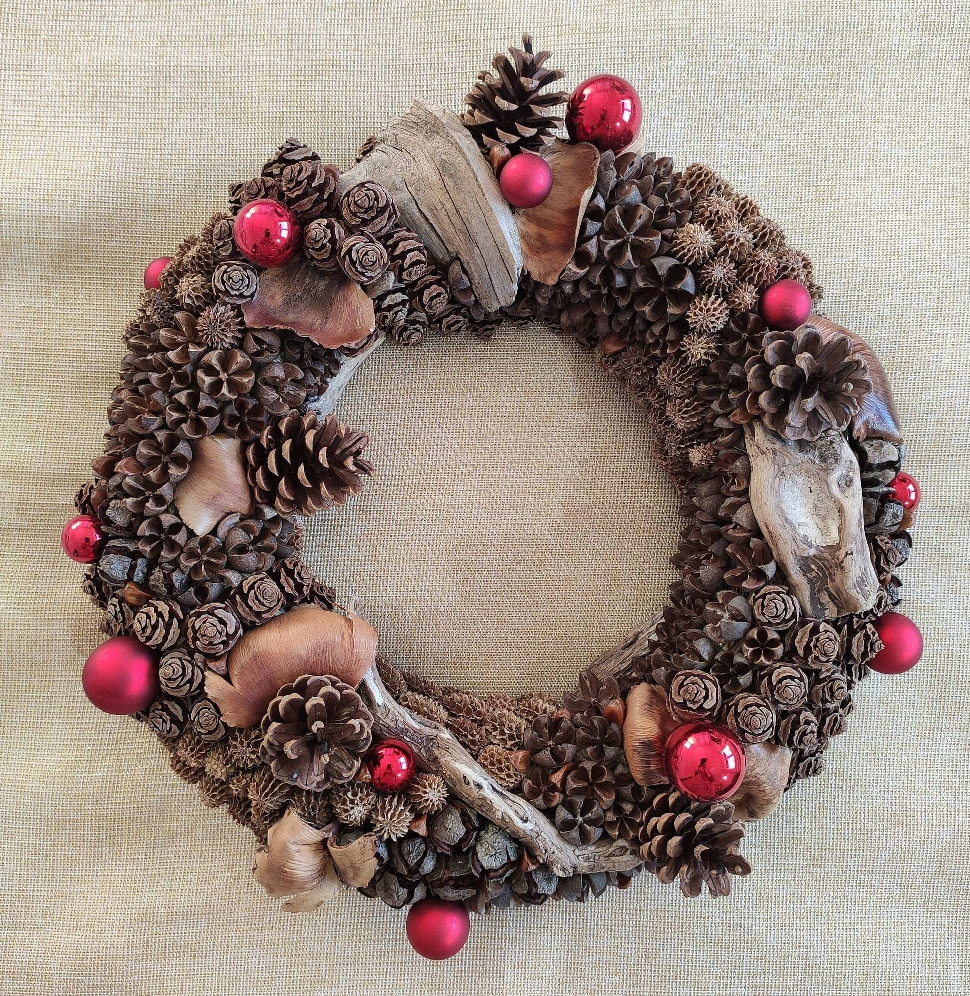 Couronne de porte, couronne de Noël "Intemporelle Nature"