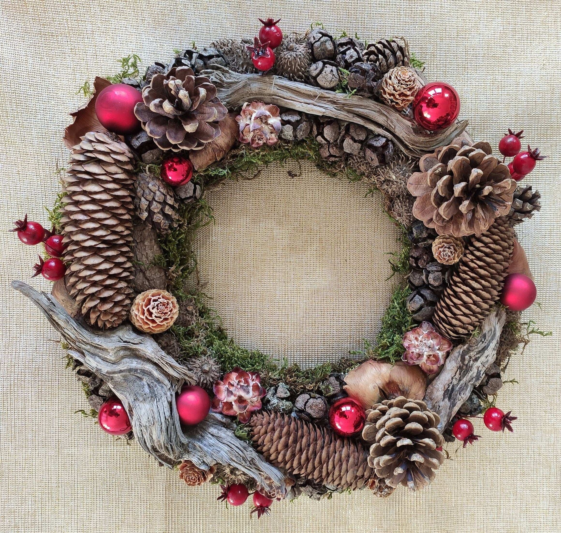 Couronne de porte, couronne de Noël "Into the wood"