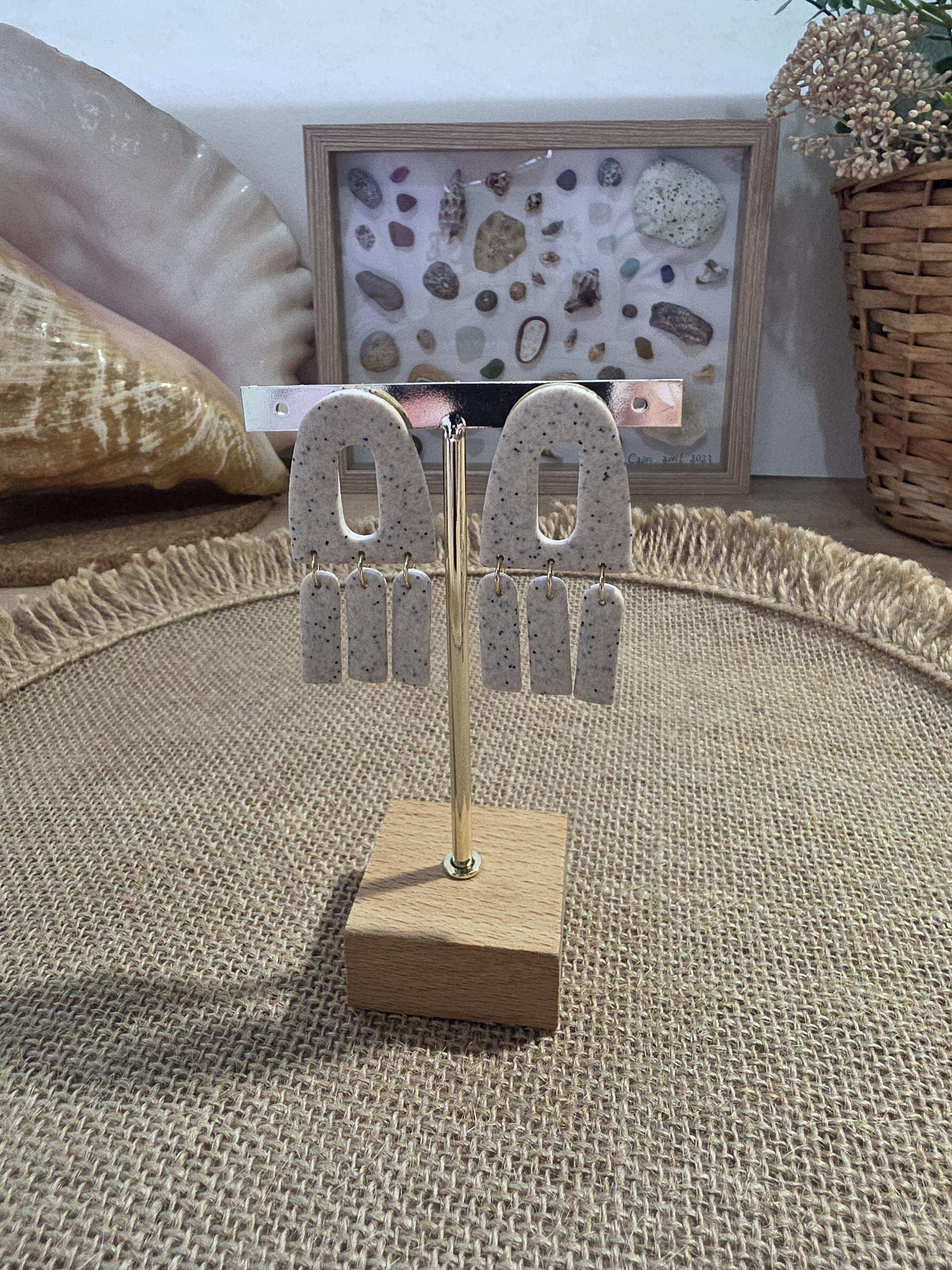 Boucles d'oreilles "Méduse Bohème" en argile polymère, collection "Bohemian Summer", été 25