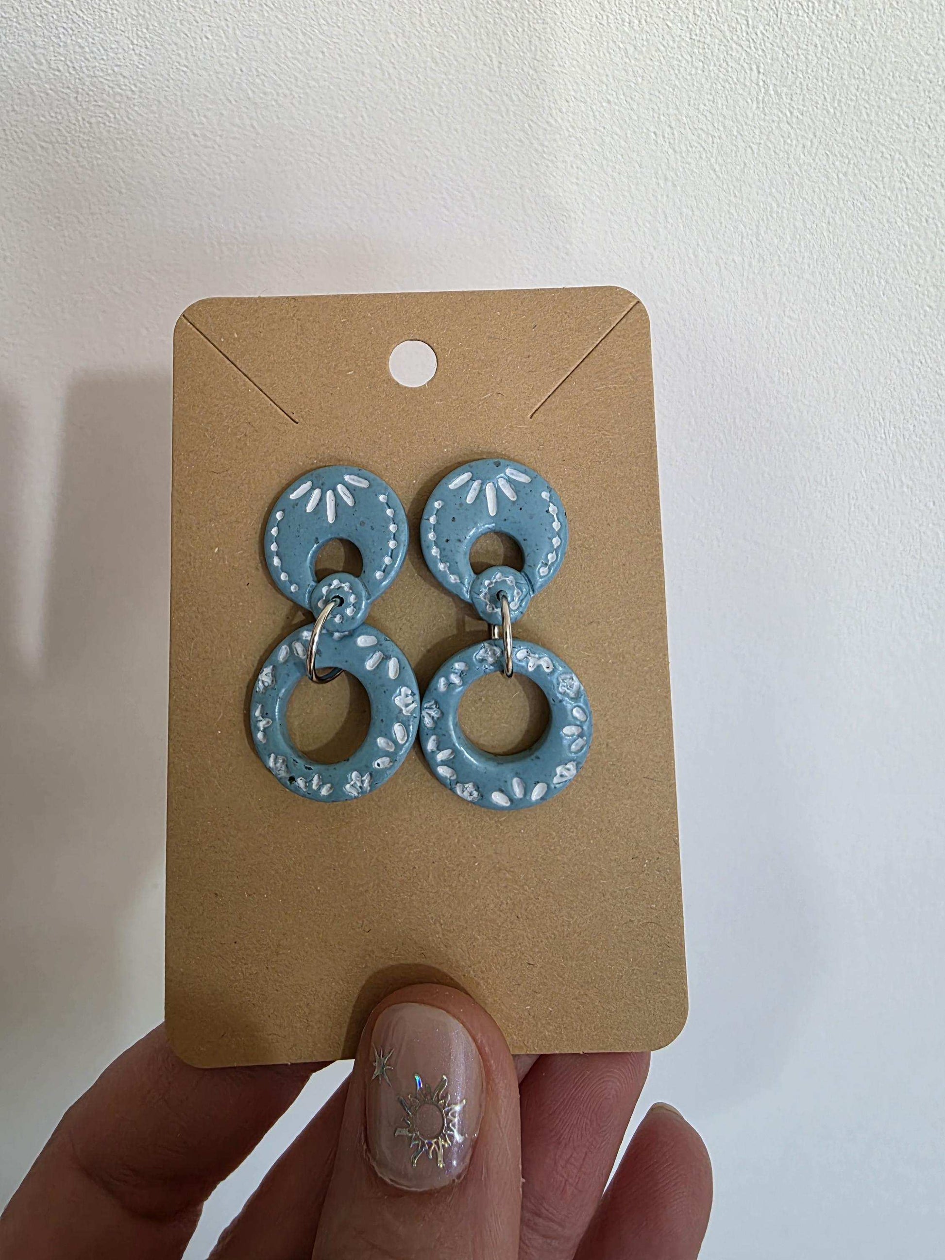 Boucles d'oreilles "Harmonie" en argile polymère, collection "Bohemian Summer", été 25