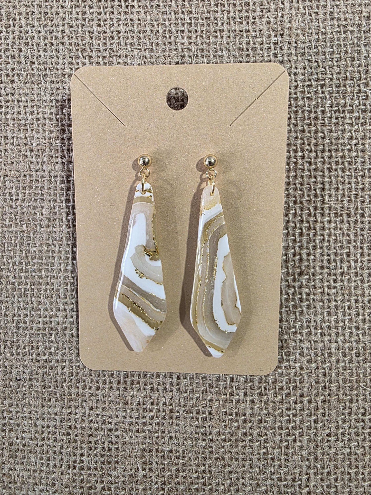Boucles d'oreilles en argile polymère "Pierres d'Eau" modèle Amanda - collection été 2025