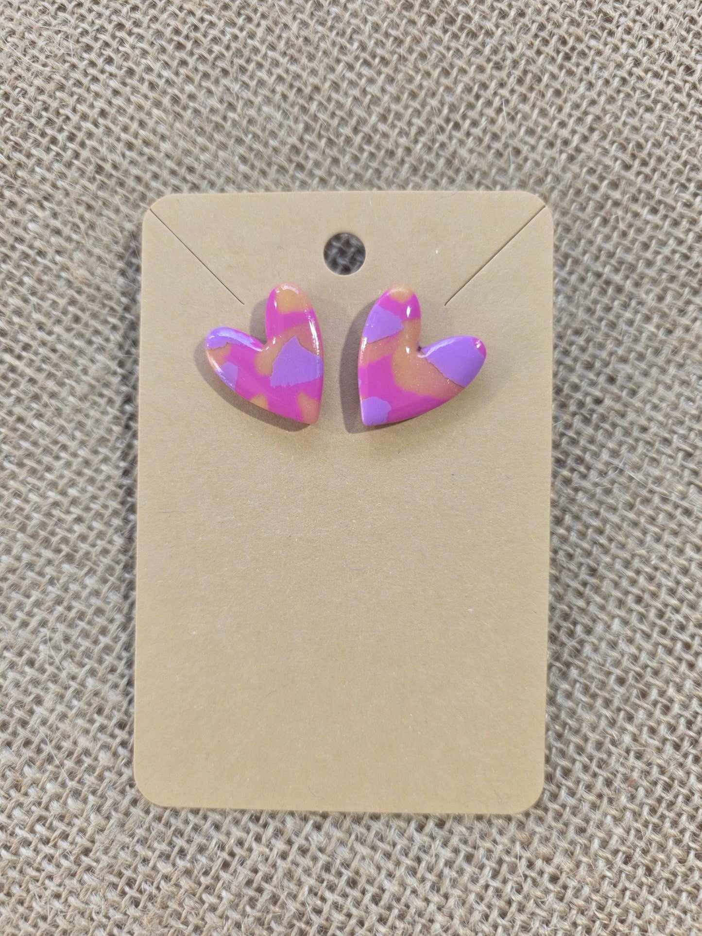Boucles d'oreilles en argile polymÚre Valentine "Savage Love" - Collection "Un amour d'été" - été 2025