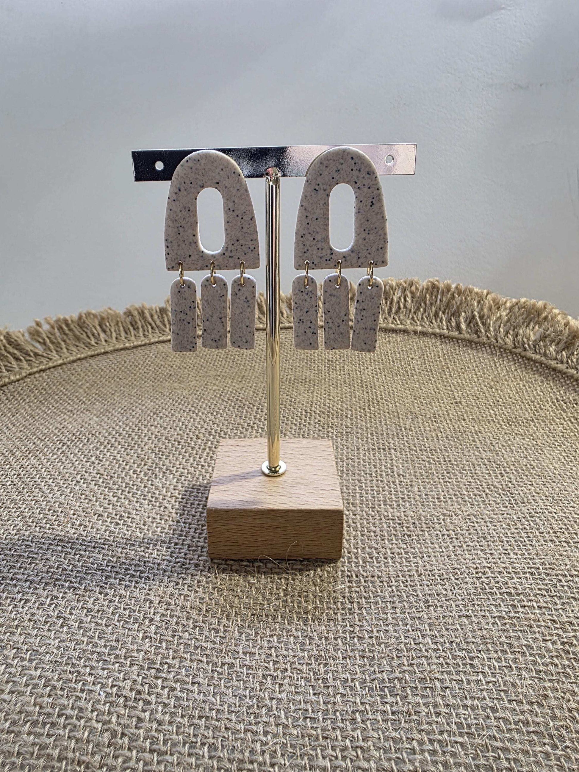 Boucles d'oreilles "Méduse Bohème" en argile polymère, collection "Bohemian Summer", été 25