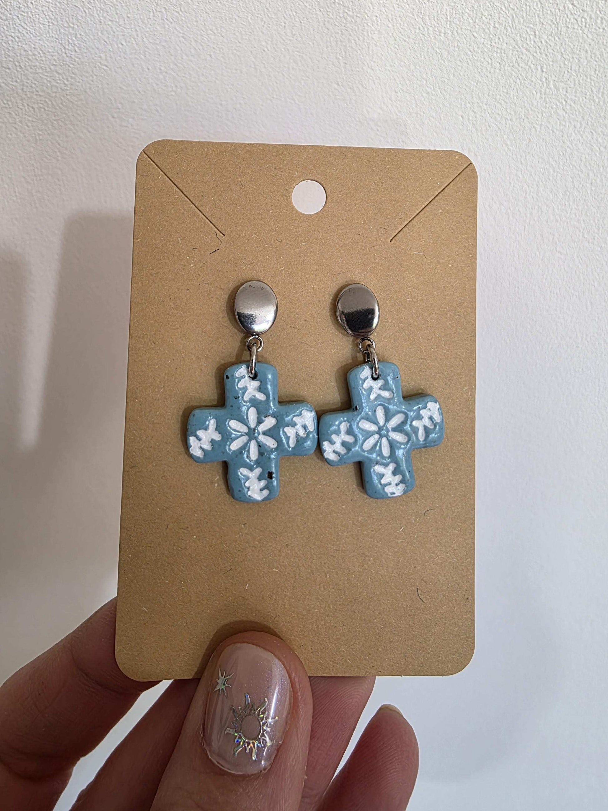 Boucles d'oreilles "Penelope" en argile polymère, collection "Bohemian Summer", été 25