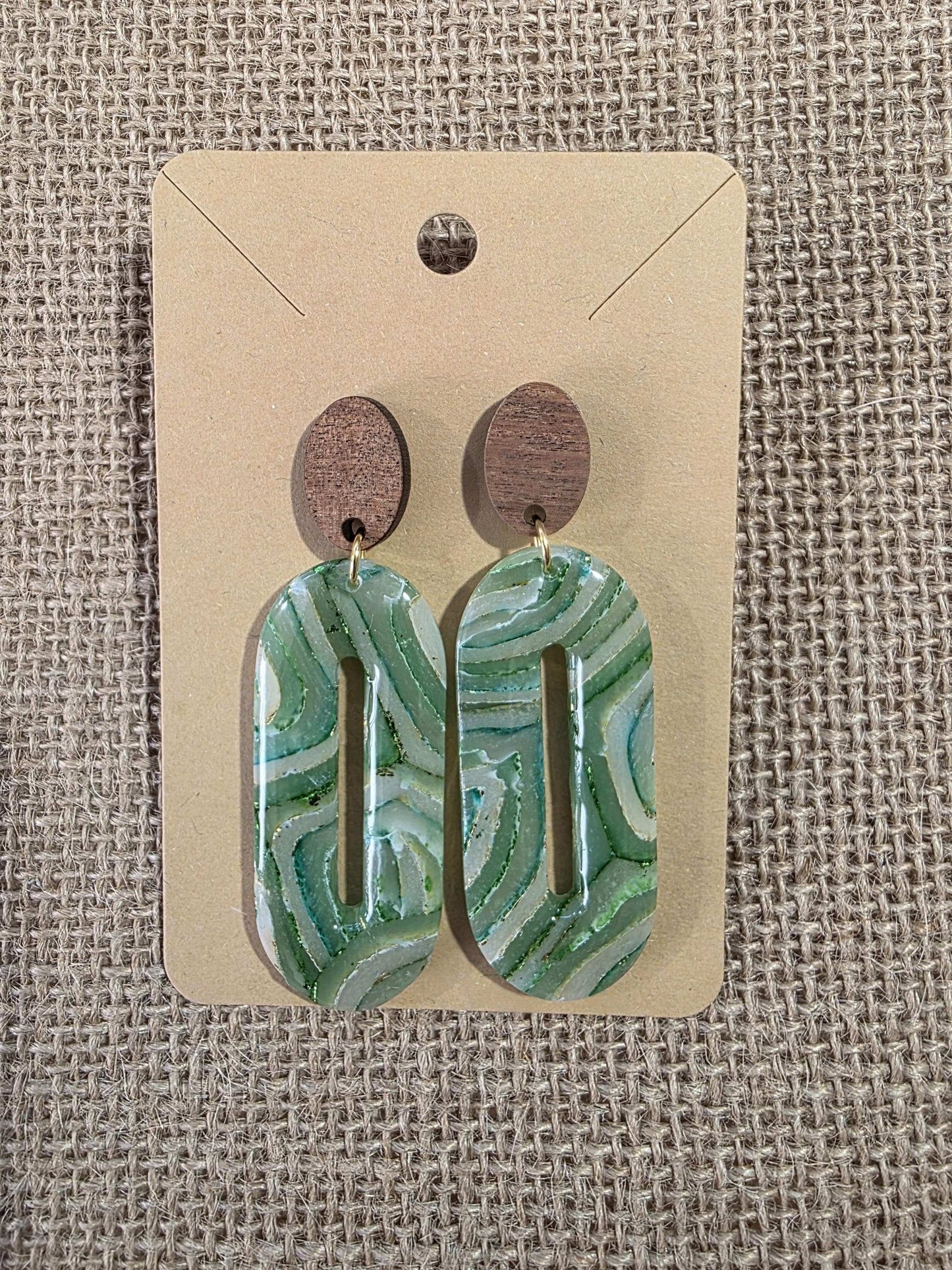 Boucles d'oreilles en argile polymère "Pierres d'Eau" modèle Olivia - collection été 2025