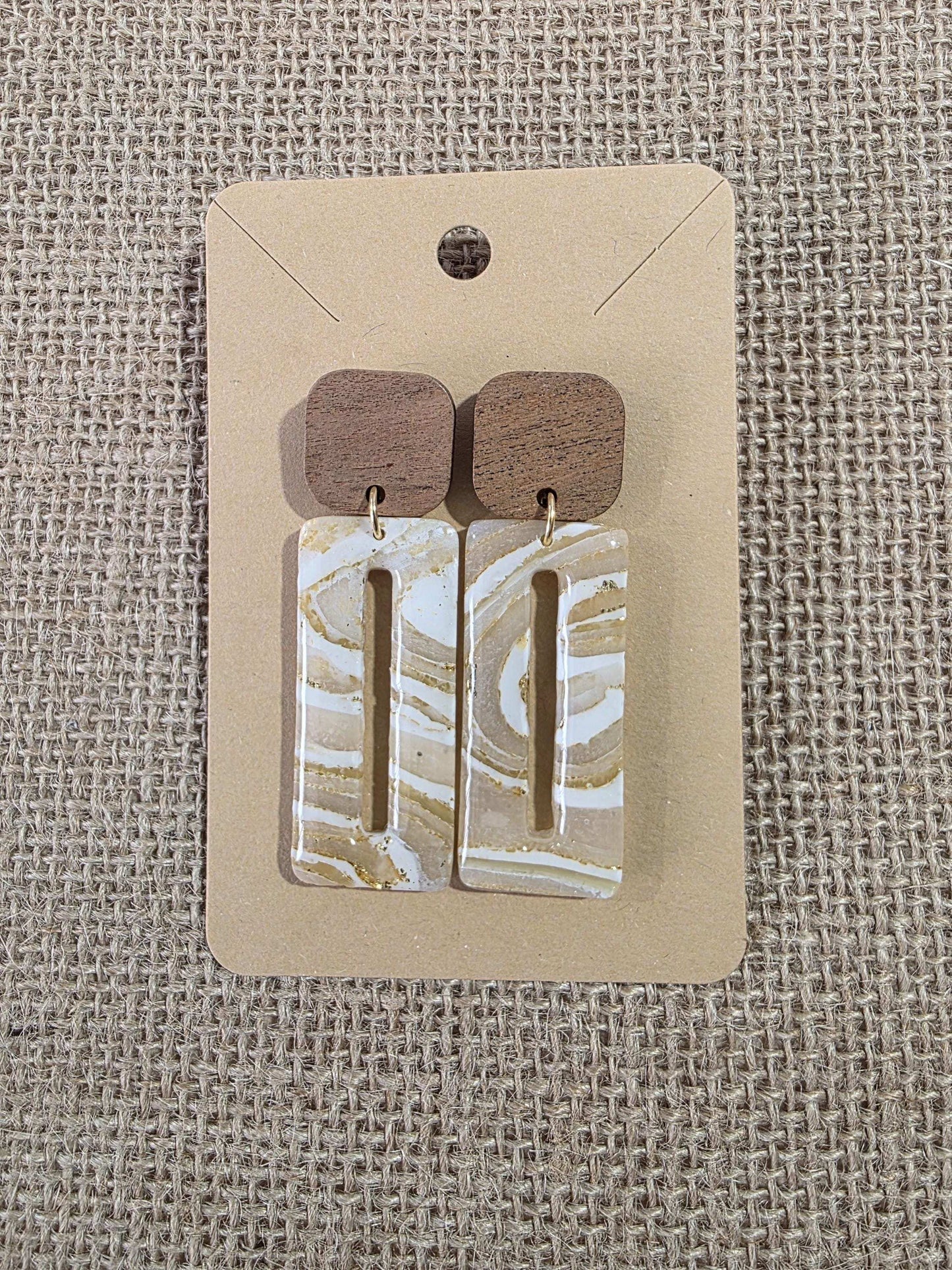 Boucles d'oreilles en argile polymère "Pierres d'Eau" modèle Catherina - collection été 2025