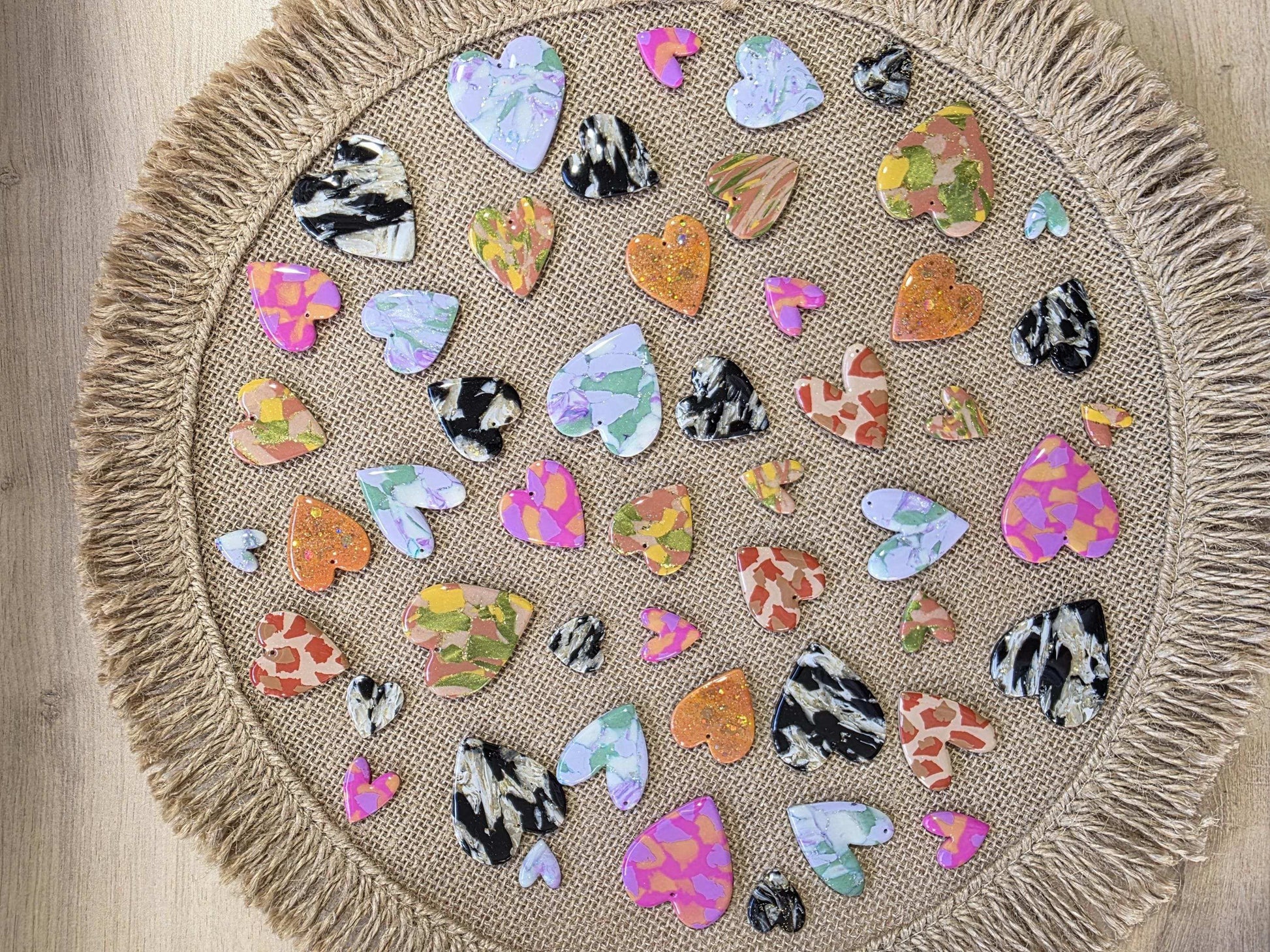 Boucles d'oreilles en argile polymère Valentine “Rêverie d’été” - Collection "Un amour d'été" - été 2025