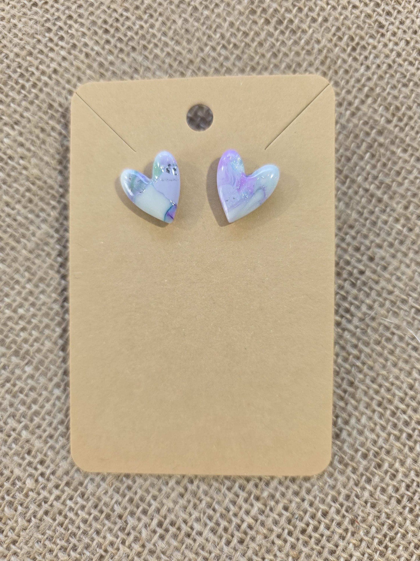 Boucles d'oreilles en argile polymère Valentine “Rêverie d’été” - Collection "Un amour d'été" - été 2025