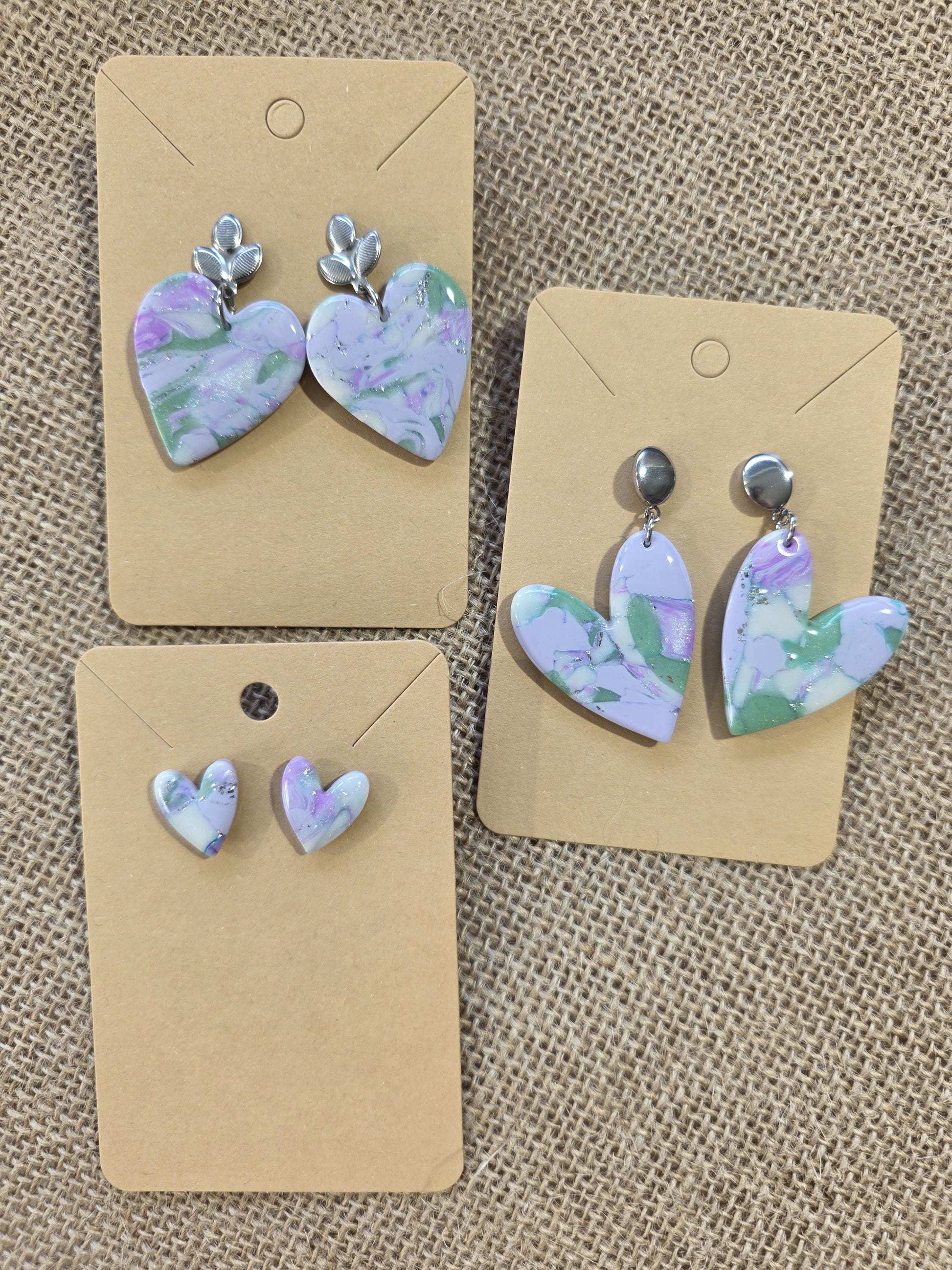 Boucles d'oreilles en argile polymère Valentine “Rêverie d’été” - Collection "Un amour d'été" - été 2025