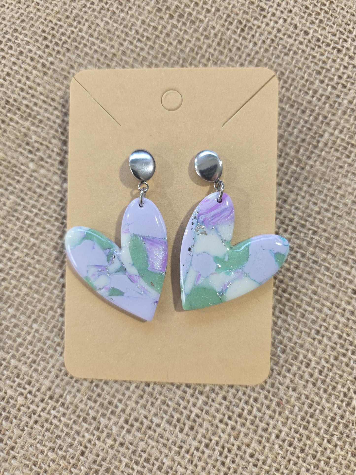 Boucles d'oreilles en argile polymère Valentine “Rêverie d’été” - Collection "Un amour d'été" - été 2025