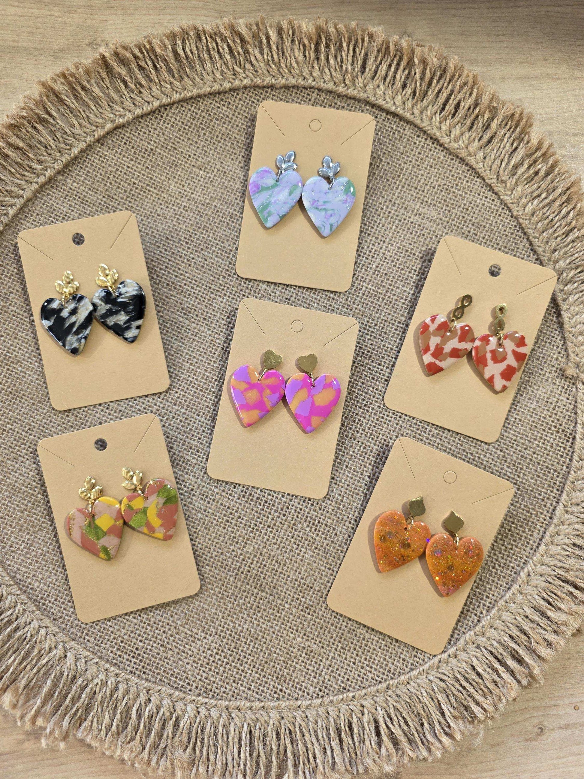 Gammes boucles d'oreilles en argile polymère Valentine “Terre de lumière” - Collection "Un amour d'été" - été 2025