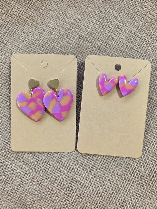 Boucles d'oreilles en argile polymère Valentine "Savage Love" - Collection "Un amour d'été" - été 2025
