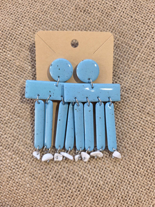 Boucles d'oreilles "Cheyenne" en argile polymère, collection "Bohemian Summer", été 25