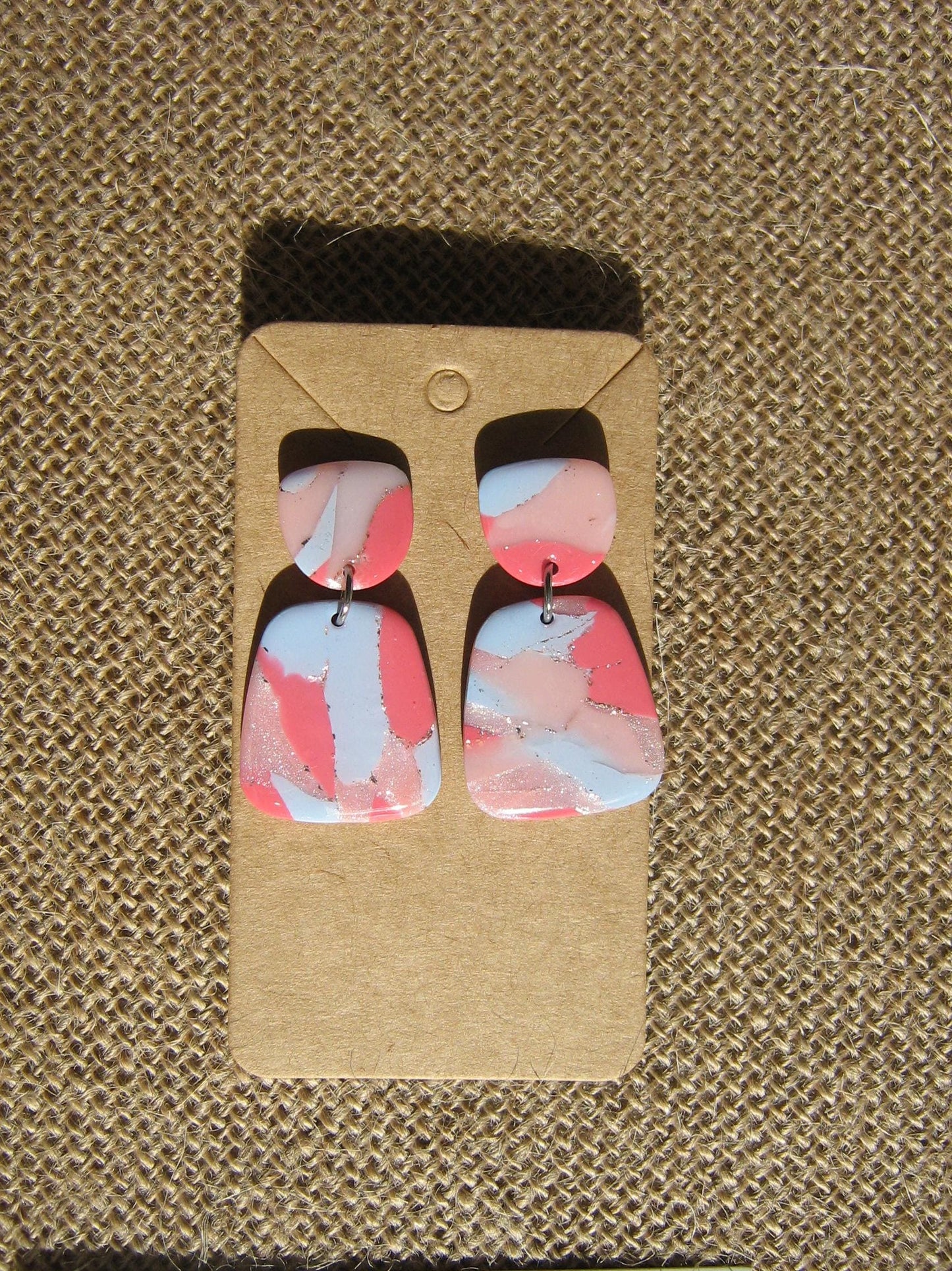 Boucles d'oreilles en argile polymère Funky Spring Sakura modèle Henriette