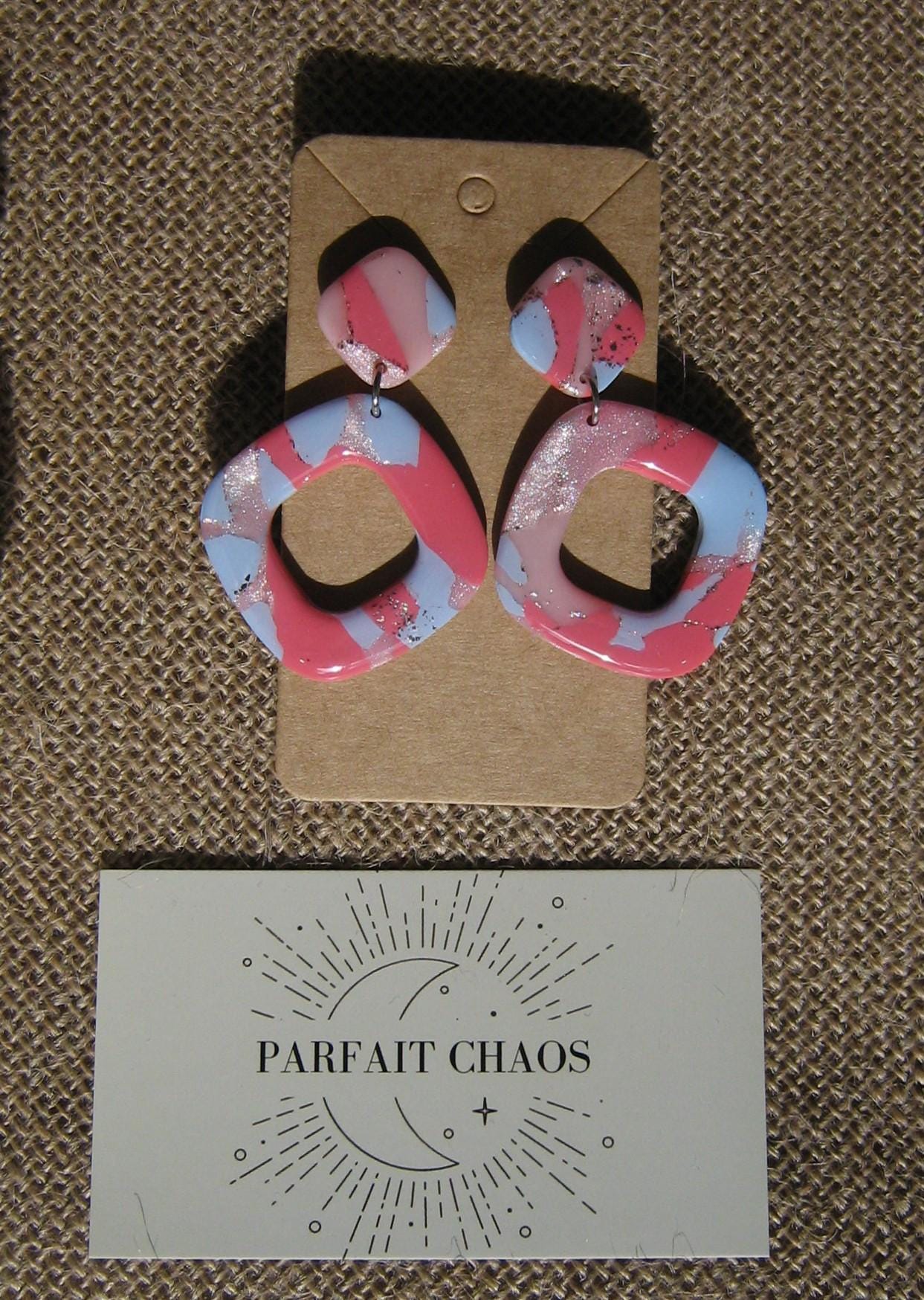 Boucles d'oreilles en argile polymère Funky Spring Sakura modèle Sophia
