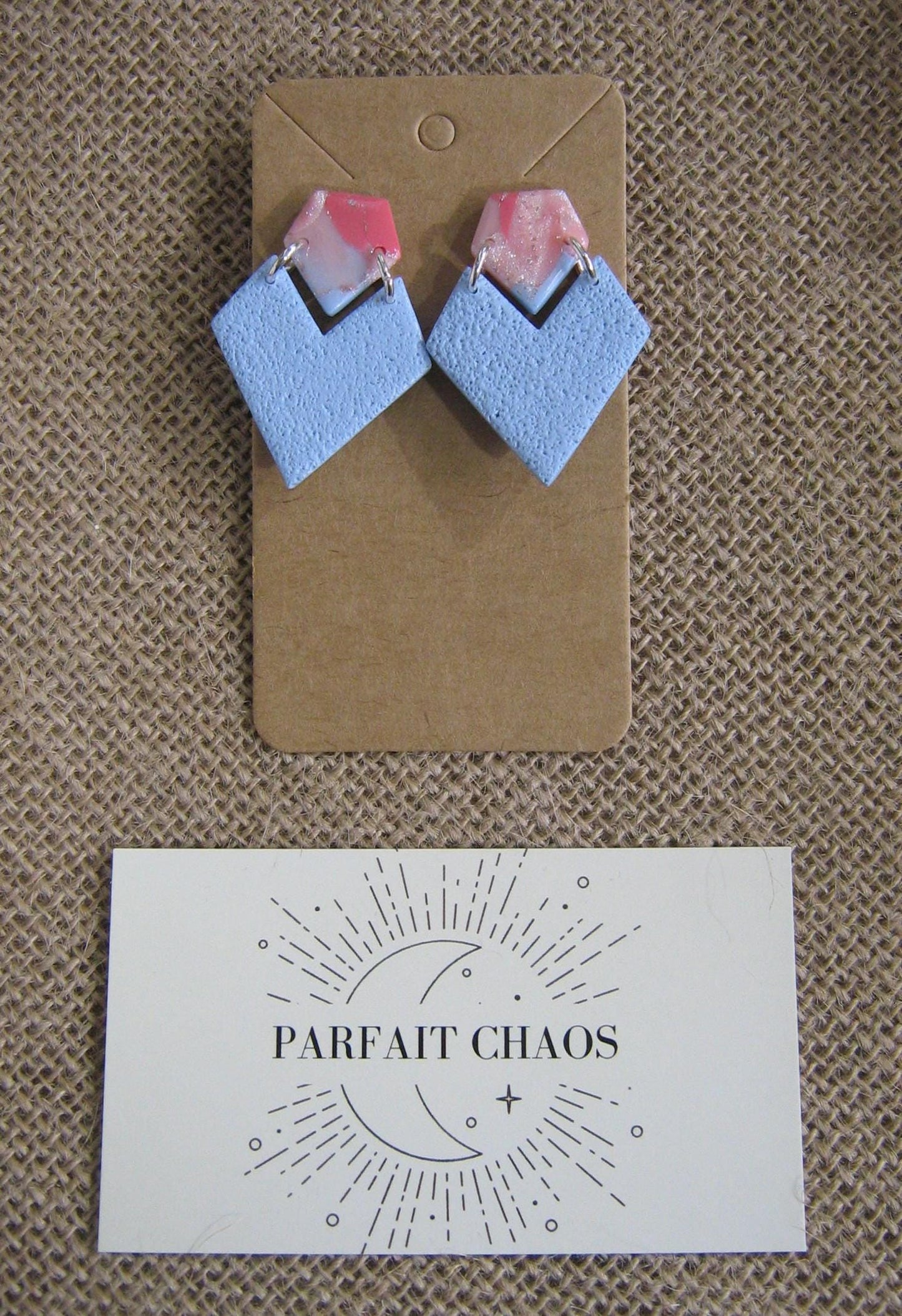 Boucles d'oreilles en argile polymère Funky Spring Sakura modèle Victoria
