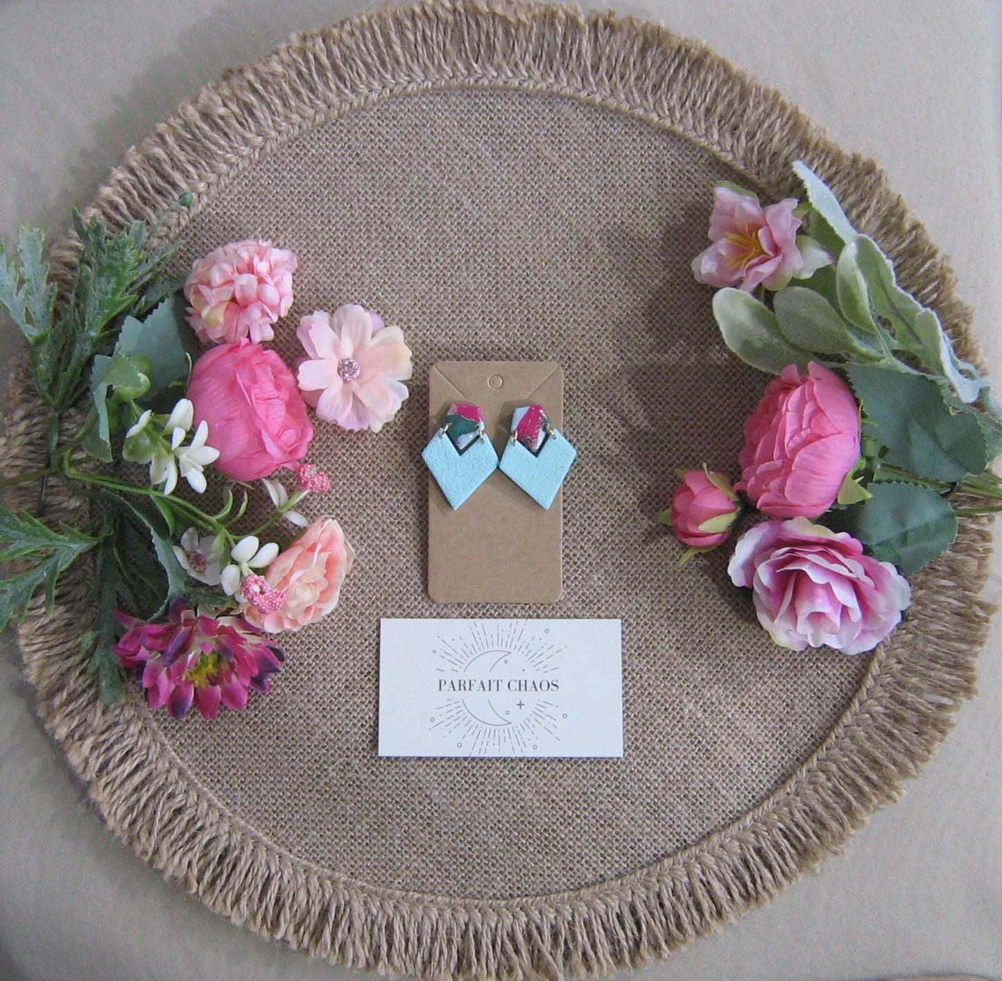 Boucles d'oreilles en argile polymère Funky Spring Tulipa modèle Victoria