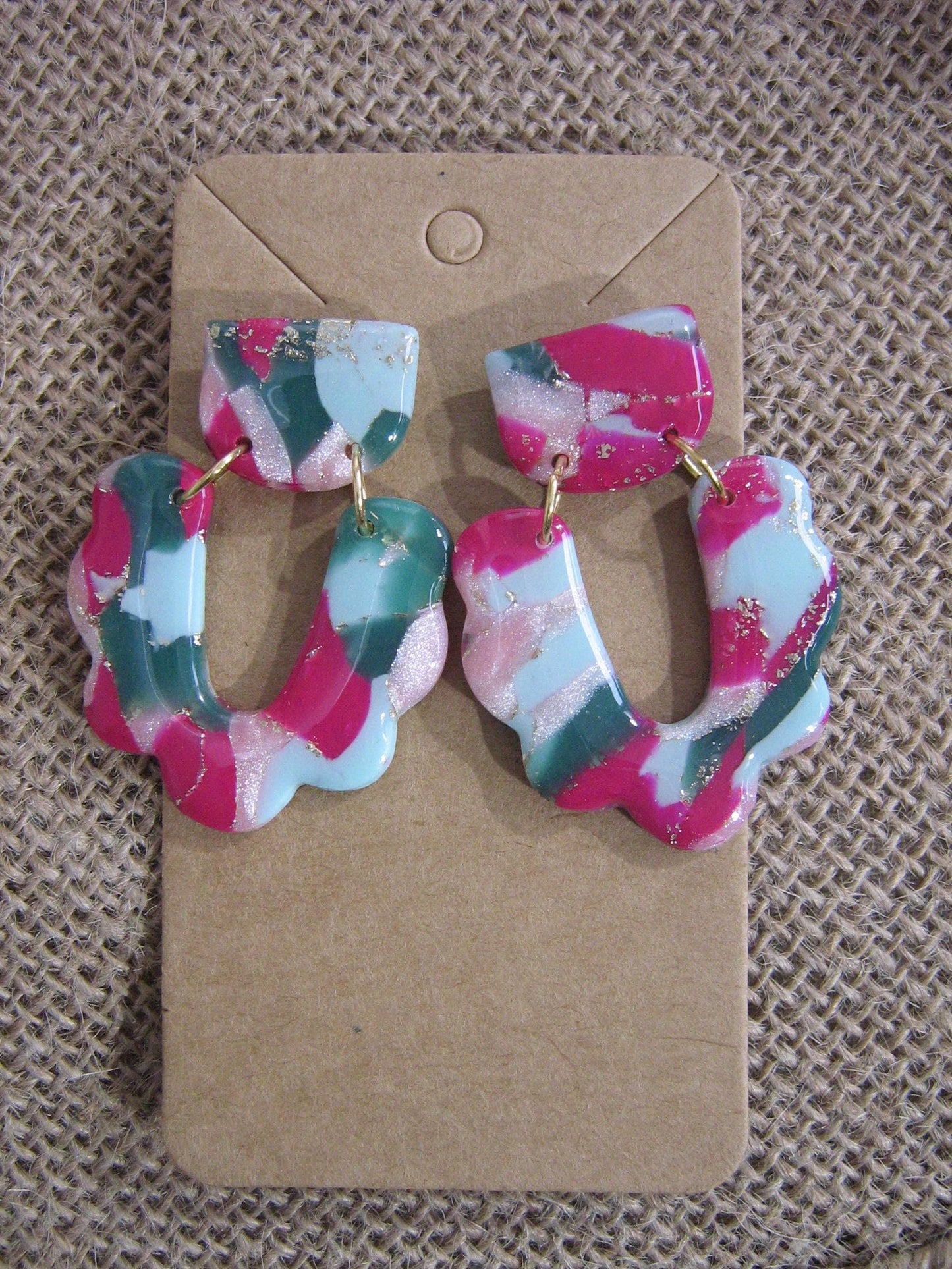 Boucles d'oreilles en argile polymère Funky Spring Tulipa modèle Glawdys
