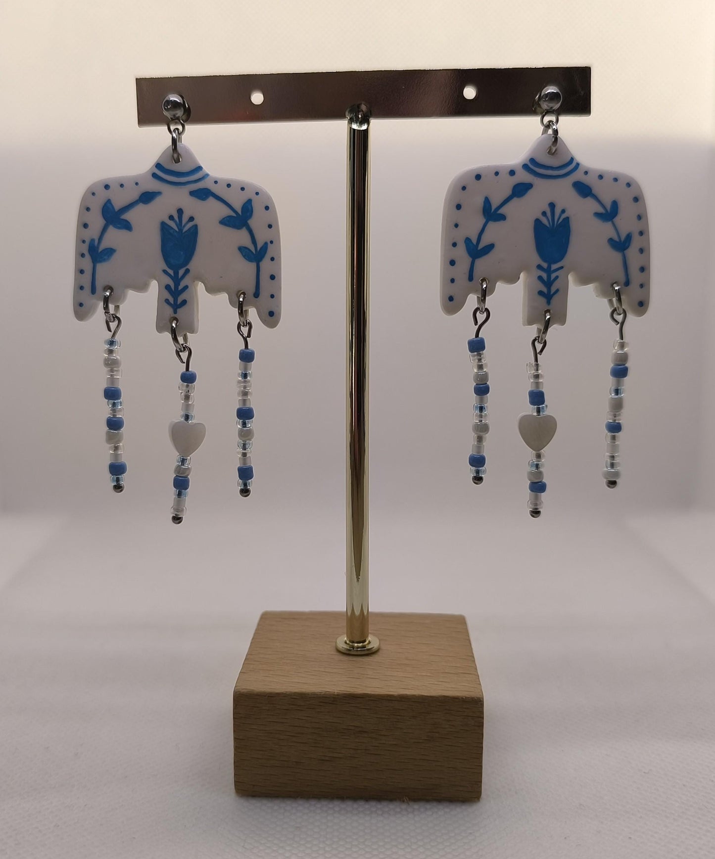 Boucles d'oreilles en argile polymère collection "Rêverie", modèle "Liberté".