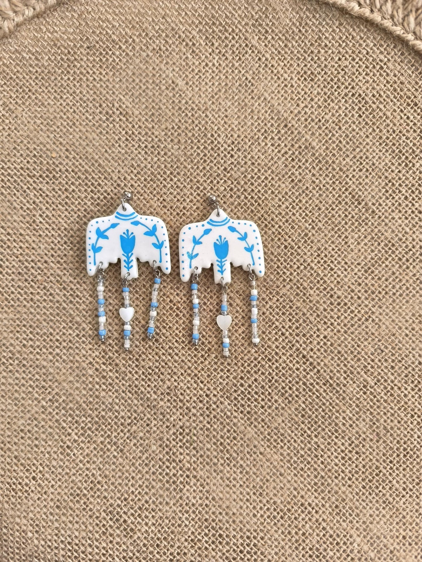 Boucles d'oreilles en argile polymère collection "Rêverie", modèle "Liberté".