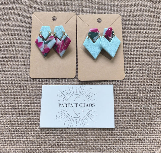 Boucles d'oreilles en argile polymère Funky Spring  Tulipa modèle Victoria