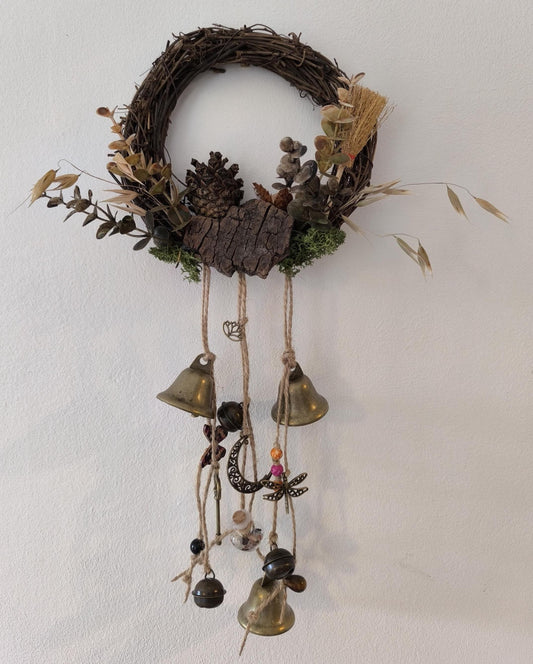 Cloche de sorcière décorative - Couronne de porte "Libellule" diamètre 15 cm