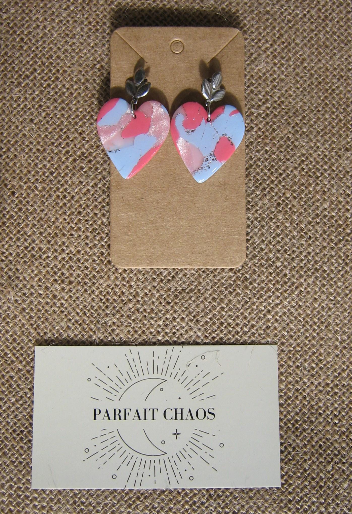 Boucles d'oreilles en argile polymère Funky Spring Sakura modèle Valentine