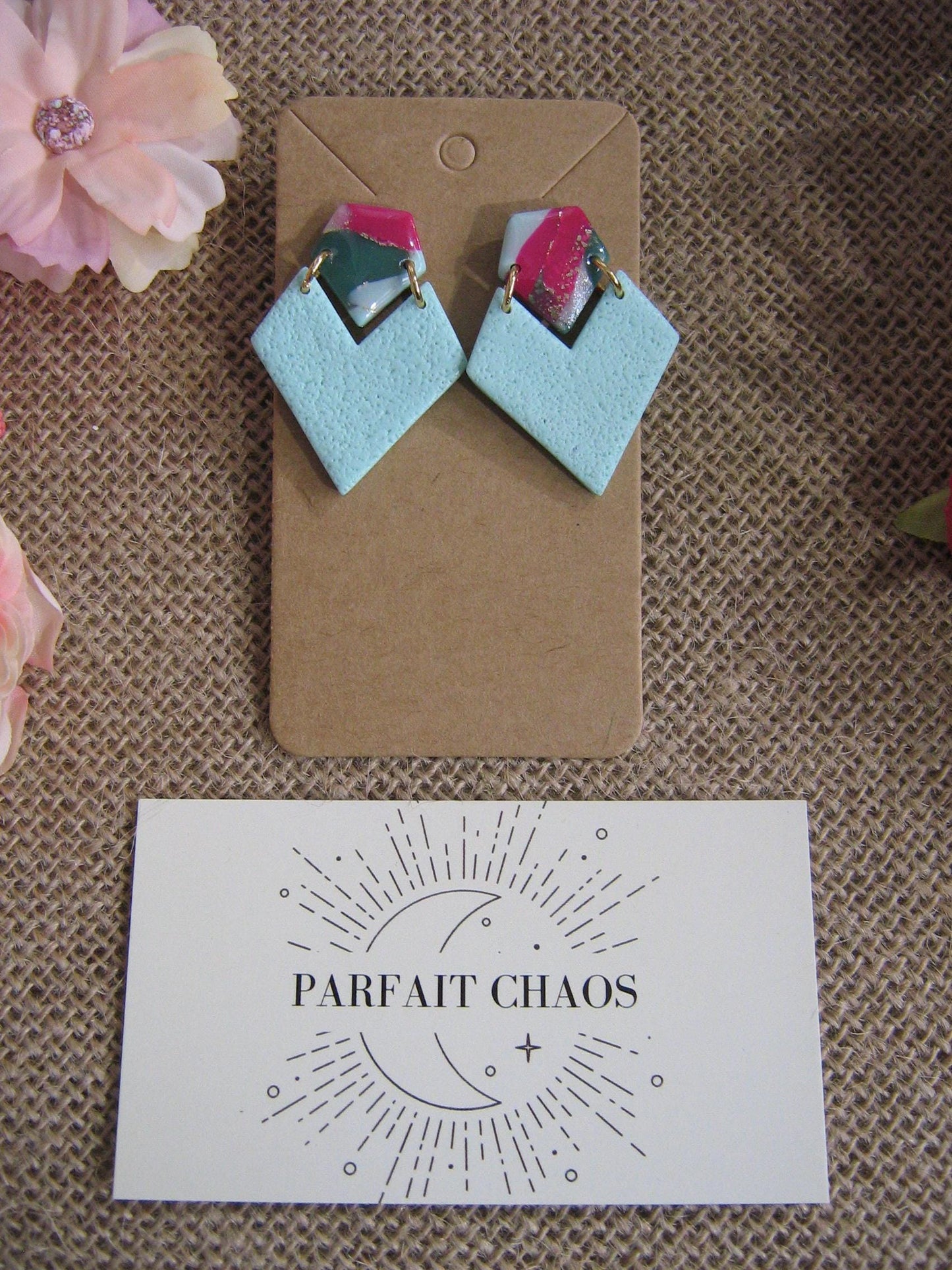 Boucles d'oreilles en argile polymère Funky Spring Tulipa modèle Victoria