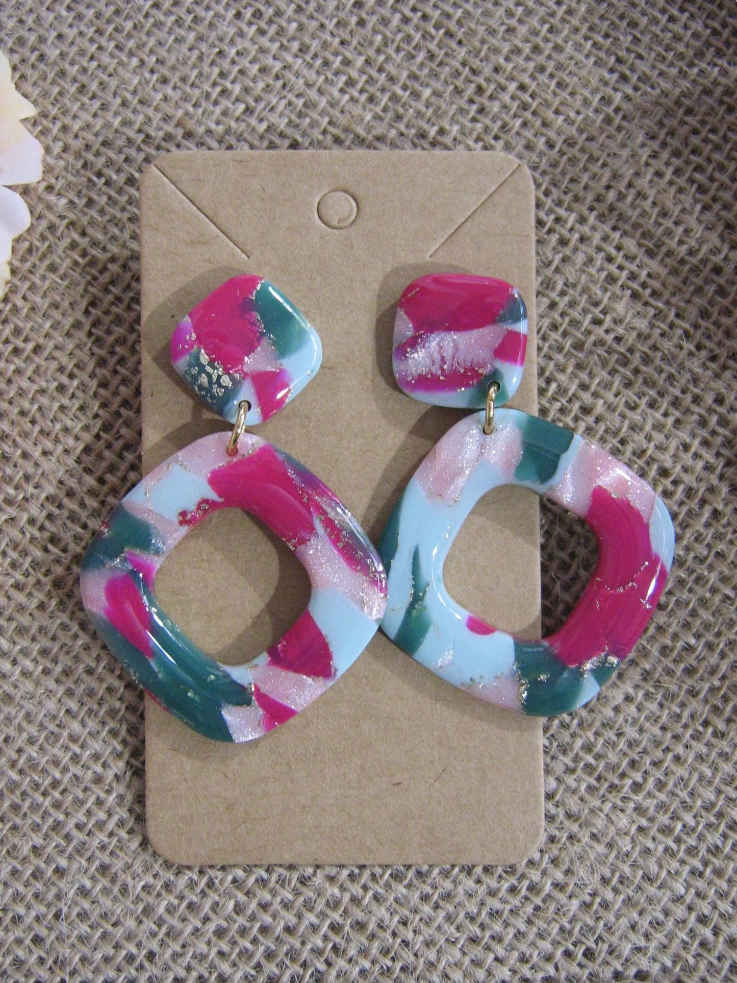 Boucles d'oreilles en argile polymère Funky Spring Tulipa modèle Sophia