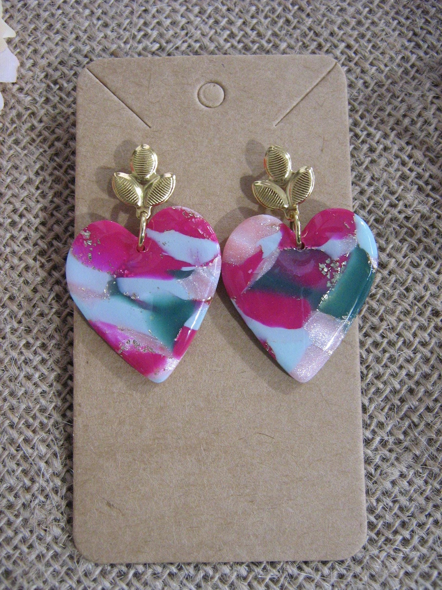 Boucles d'oreilles en argile polymère Funky Spring Tulipa modèle Valentine