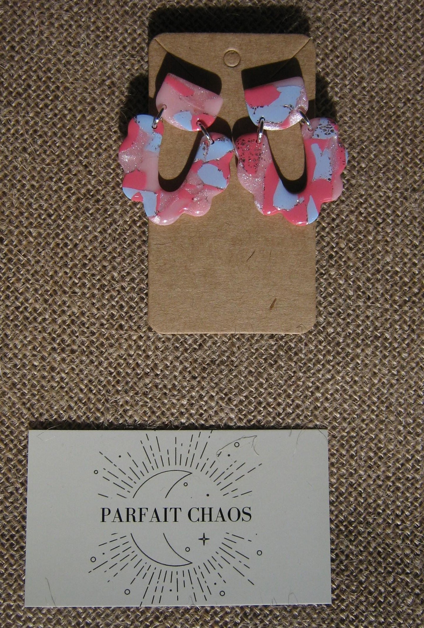 Boucles d'oreilles en argile polymère Funky Spring Sakura modèle Glawdys